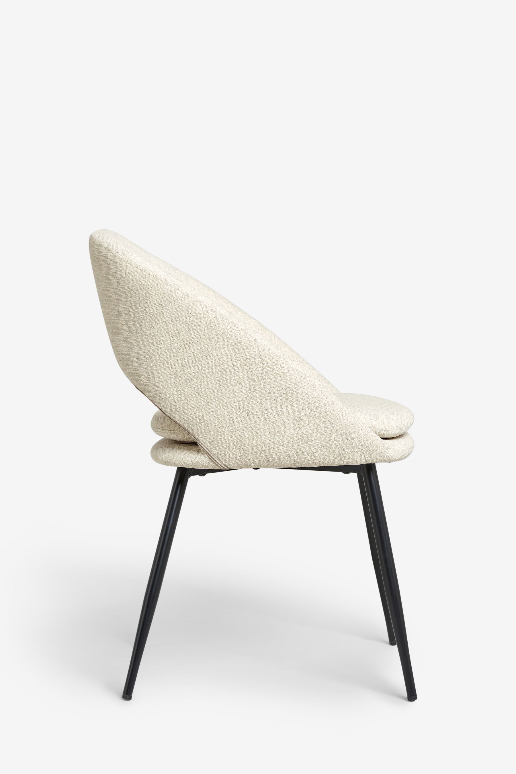 Buy Set of 2 Tweedy Plain Light Natural Hewitt Black Leg Dining Chairs