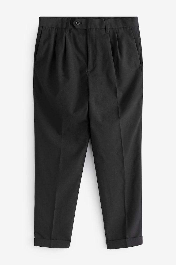 Black Fashion Pleat Stretch Smart Trousers - Image 1 of 1