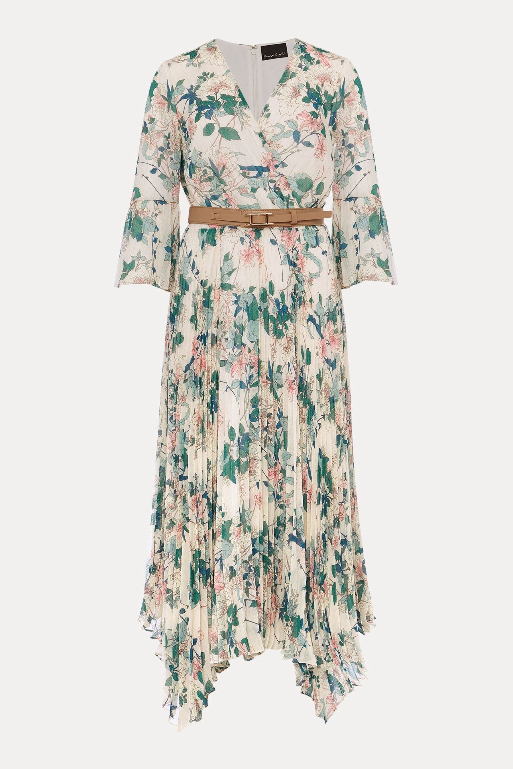 Buy Phase Eight Cream Dani Floral Pleated Midi Dress from Next Ireland