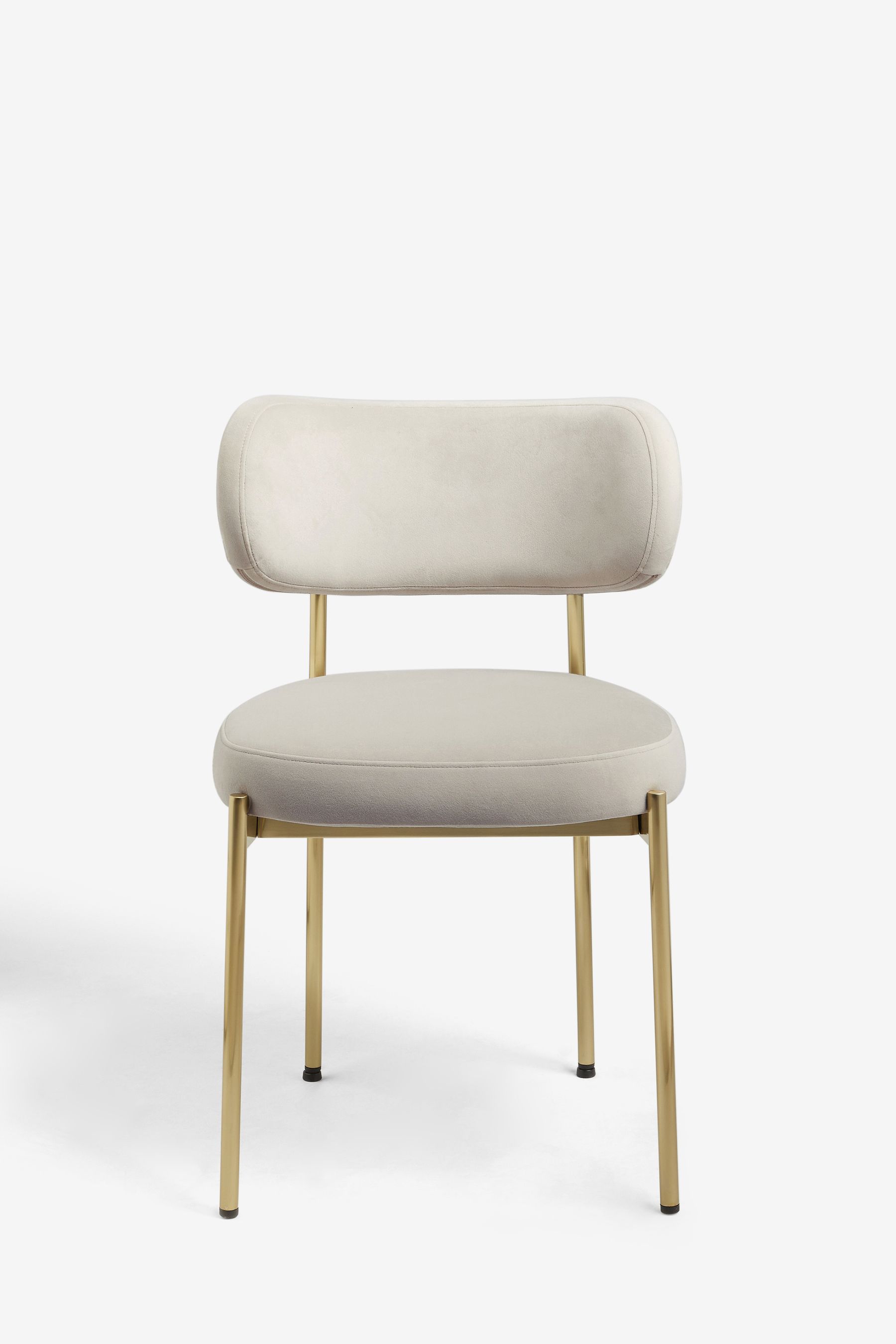 Buy Set of 2 Soft Velvet Pebble Brushed Gold Leg Aleia Dining Chairs