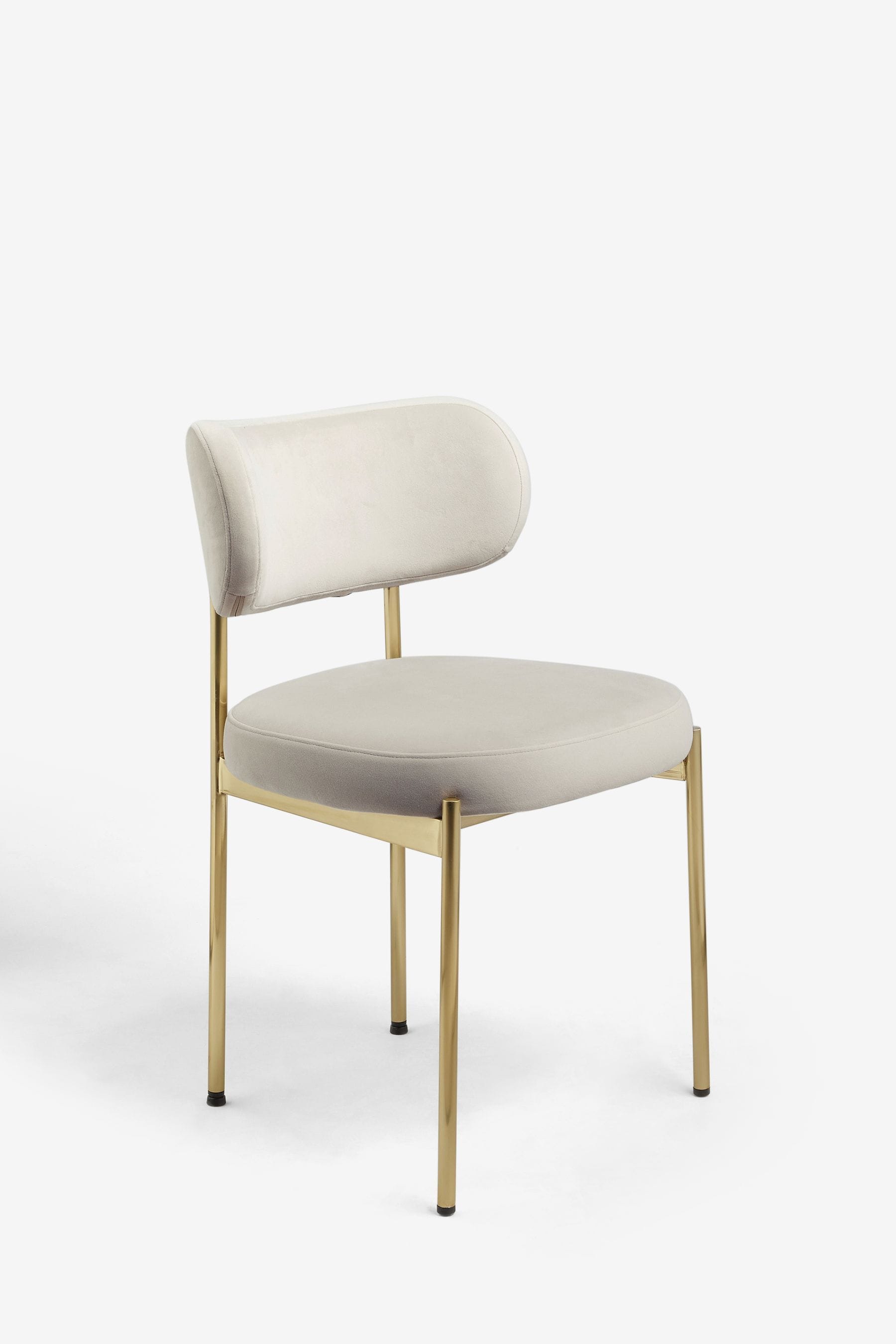 Buy Set of 2 Soft Velvet Pebble Brushed Gold Leg Aleia Dining Chairs