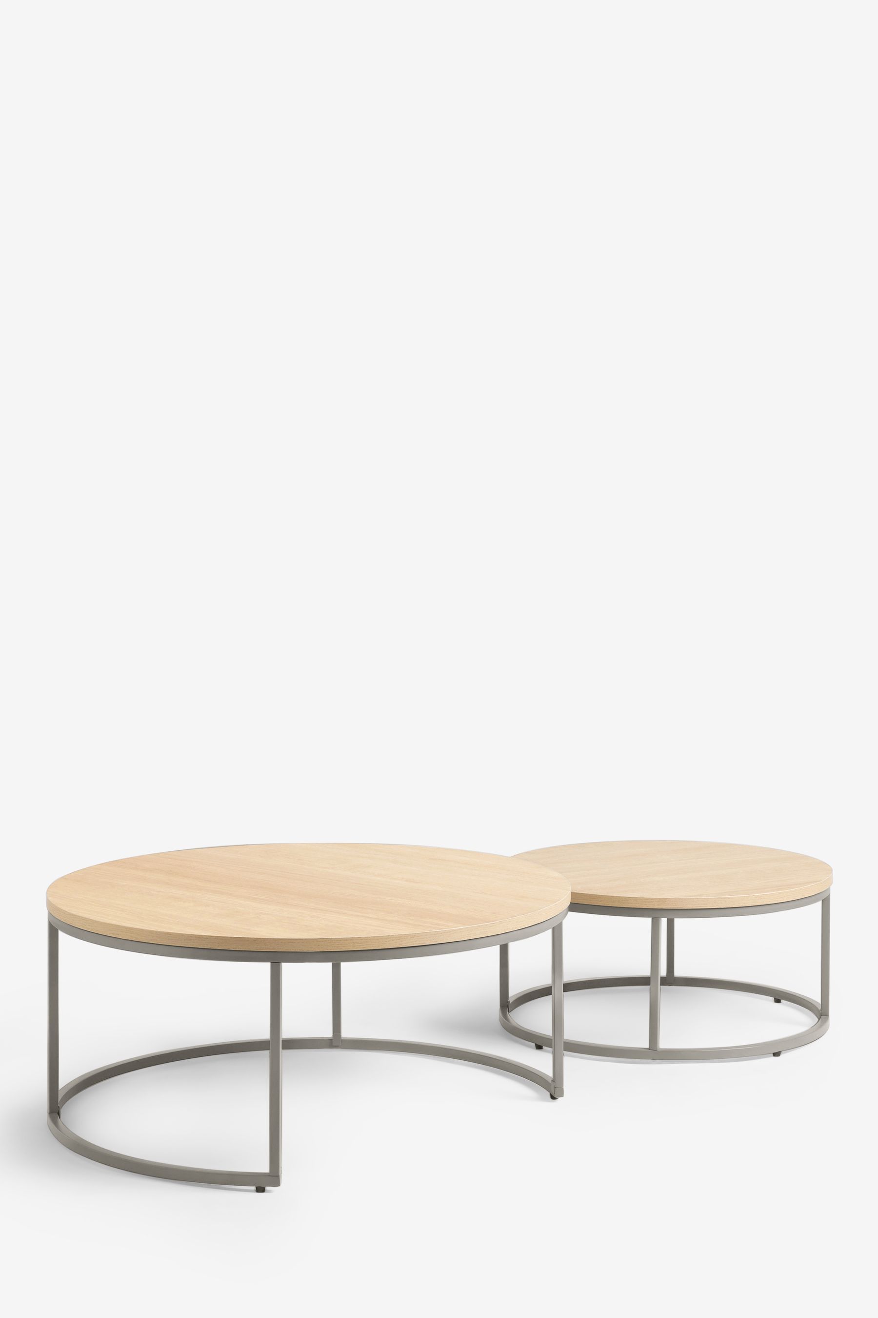 Buy Dove Grey Malvern Oak Effect Nest of 2 Coffee Table from the Next