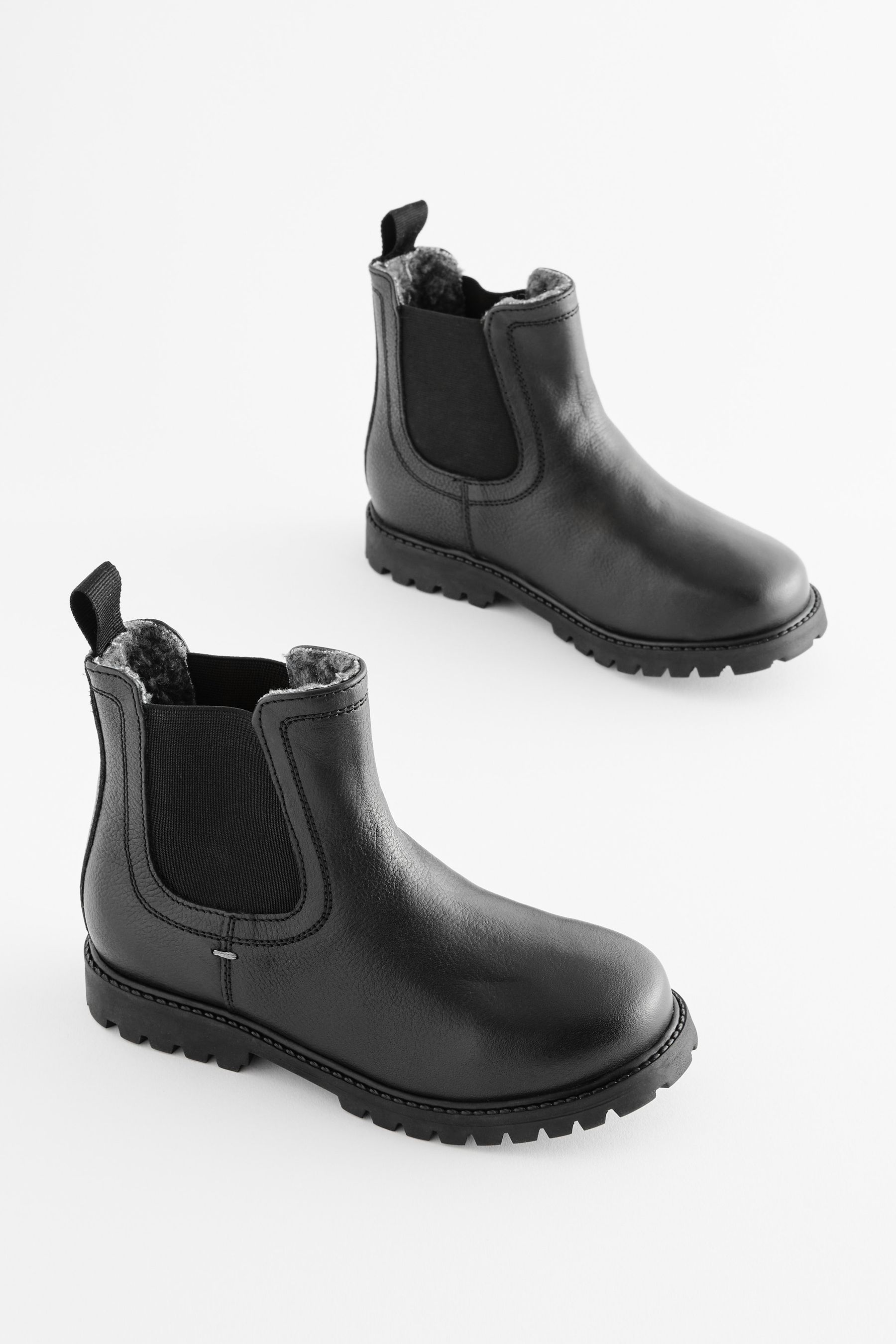 Buy Black Standard Fit (F) Thinsulate™ Warm Lined Leather Chelsea Boots ...