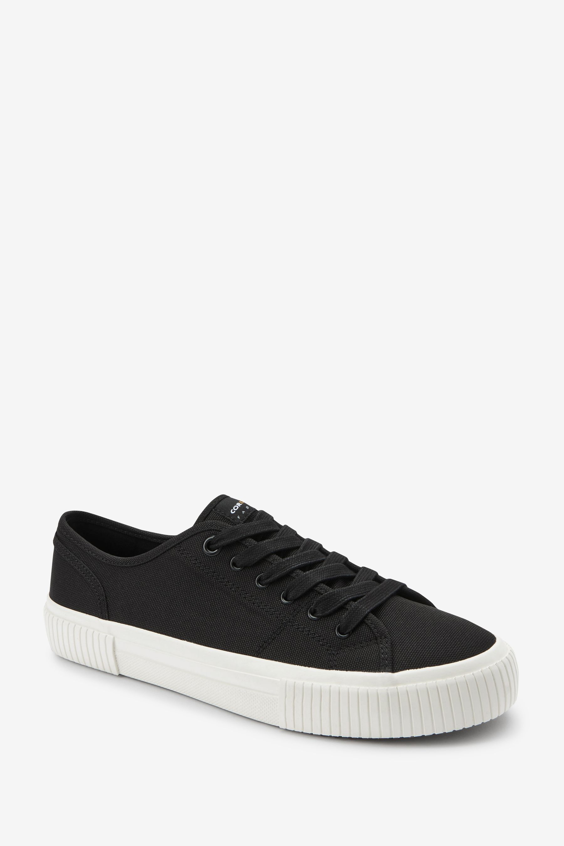 Buy Black Canvas Low Trainers from Next Ireland