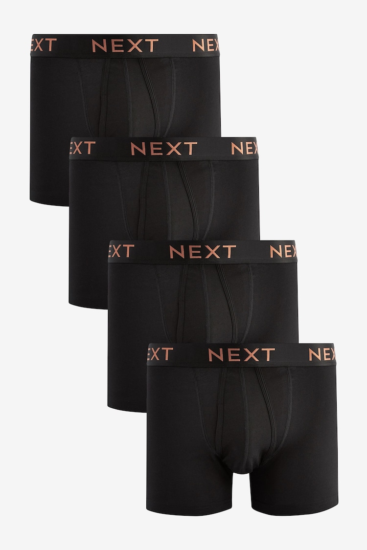 Black Bronze Waistband 4 pack A-Front Boxers - Image 1 of 1