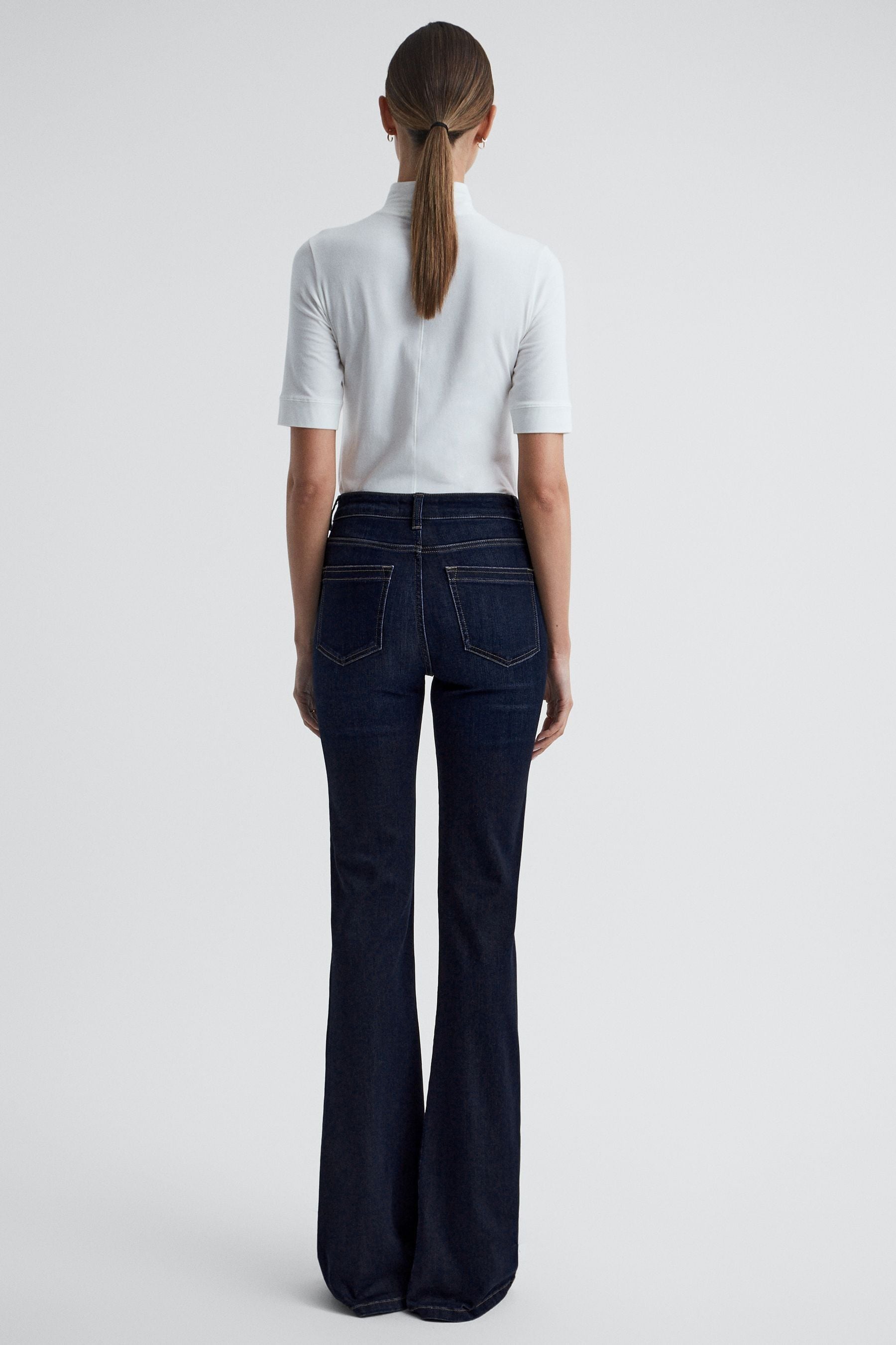 Buy Reiss Dark Indigo Beau High Rise Skinny Flared Jeans from the Next ...