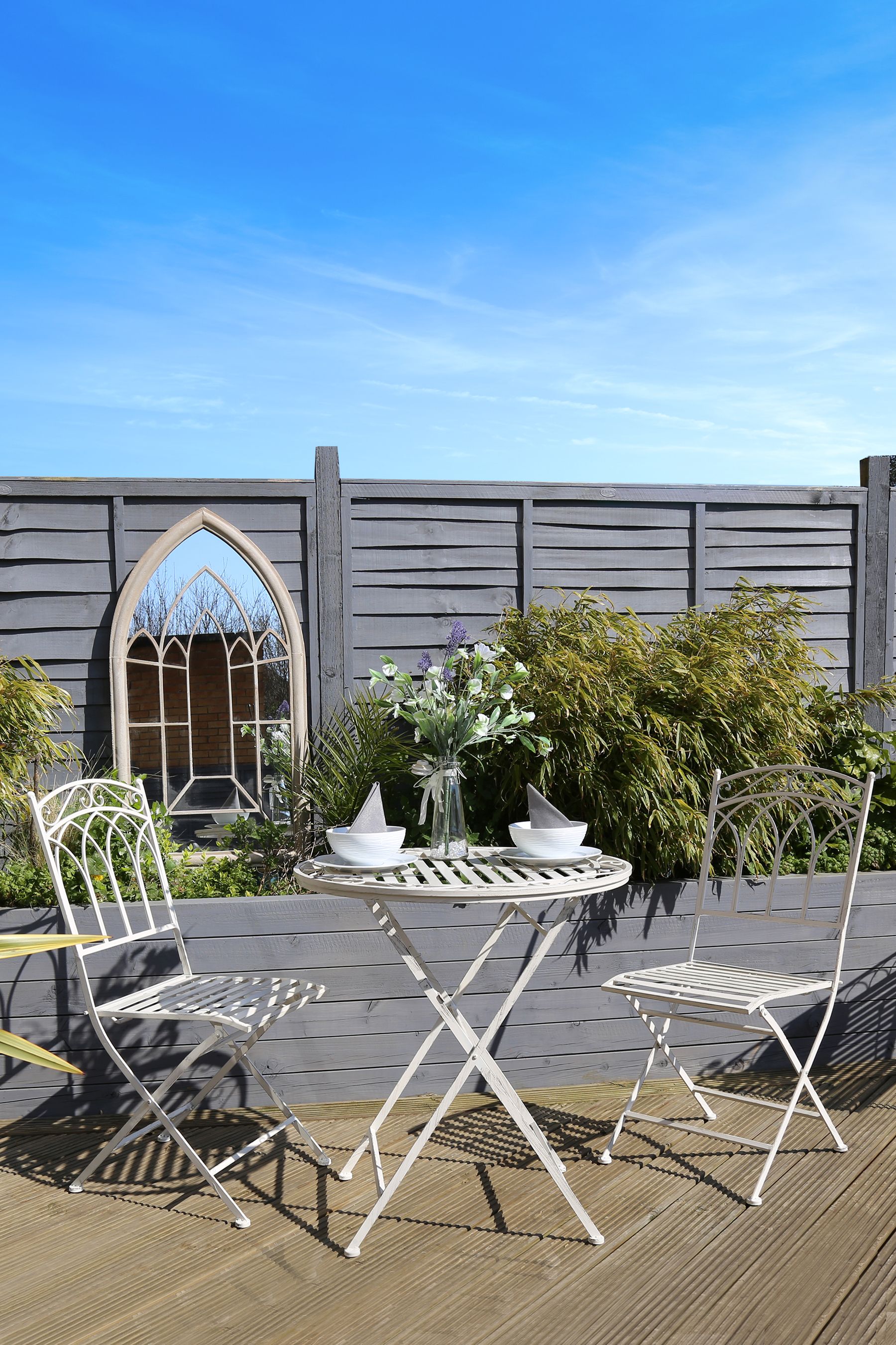 Buy Charles Bentley Antique White Wrought Iron Bistro Set from the Next