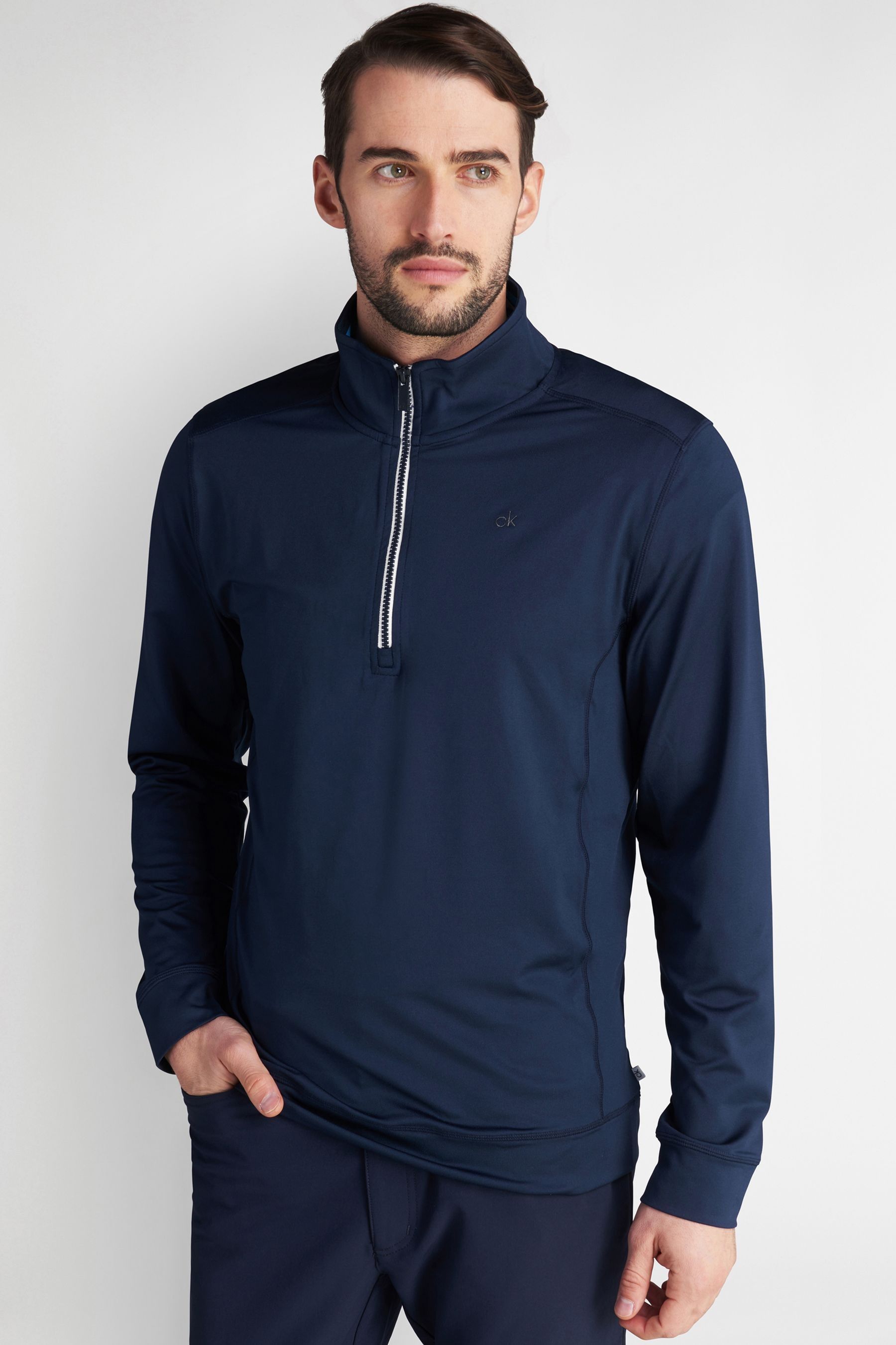 Buy Calvin Klein Golf Blue Orbit Half Zip Jumper from the Next UK ...