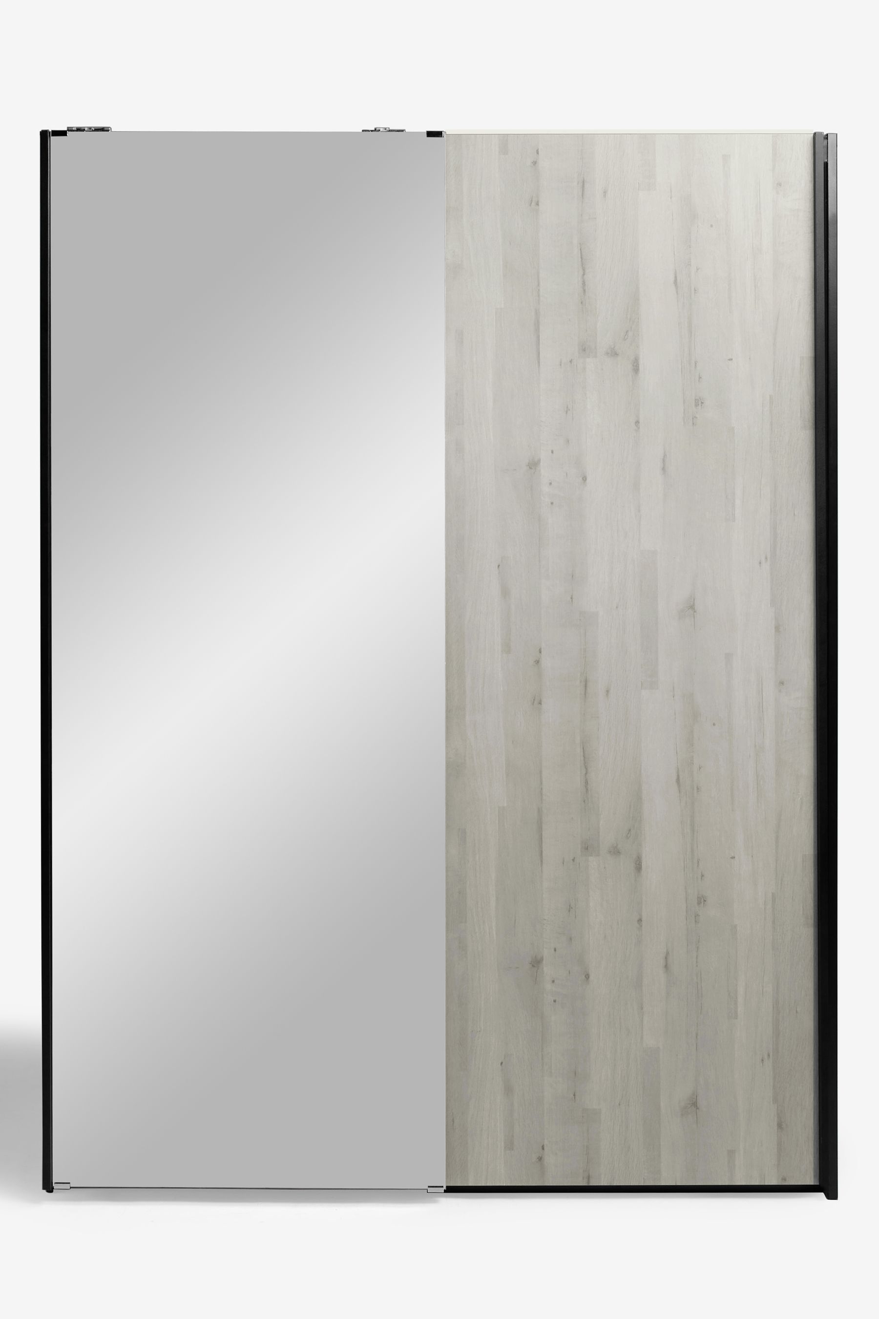 Buy Grey Bronx Oak 1.5m Sliding Effect Semi Fitted Mirrored Wardrobe