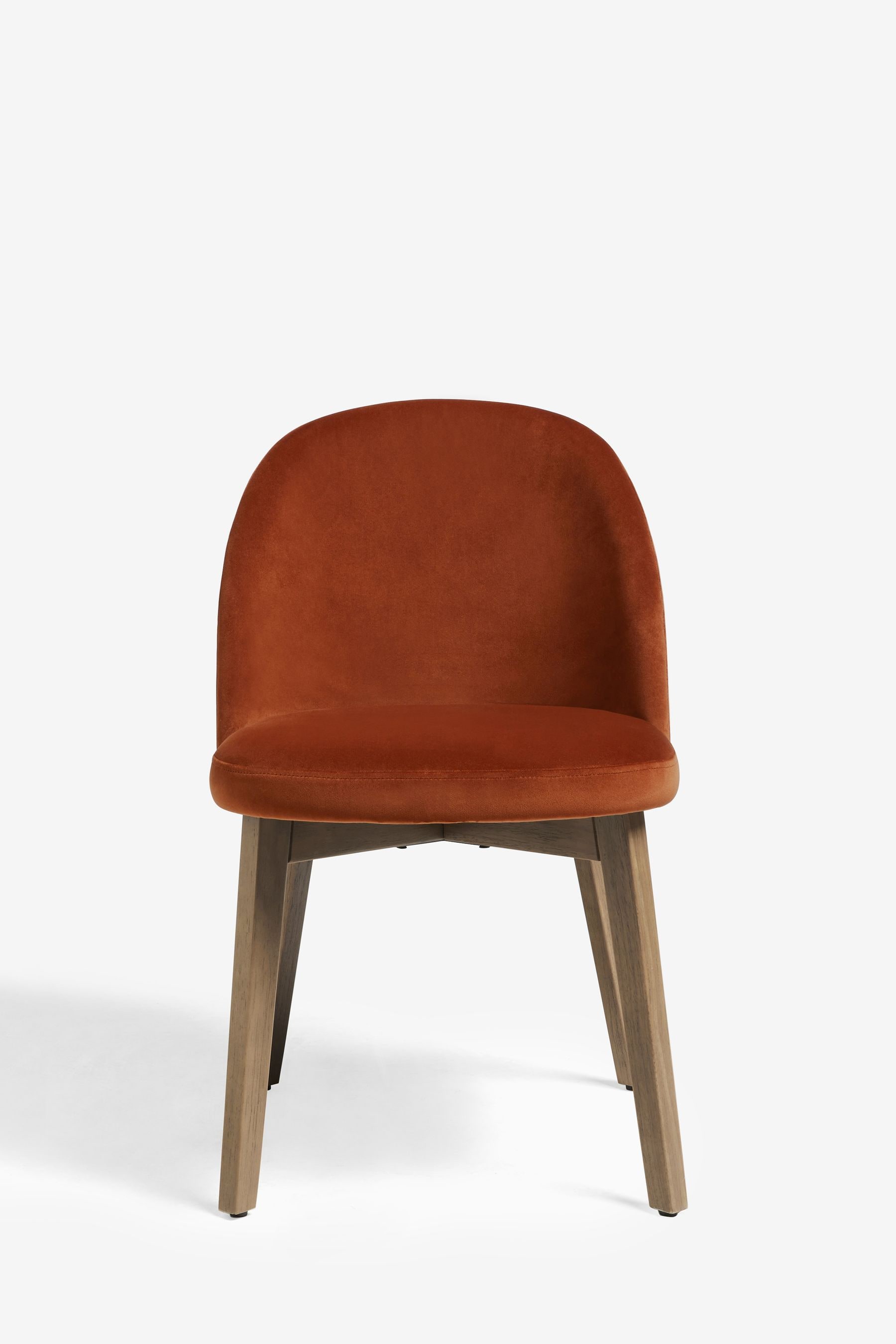 Buy Set of 2 Soft Velvet Rust Walnut Leg Preston Walnut Effect Leg