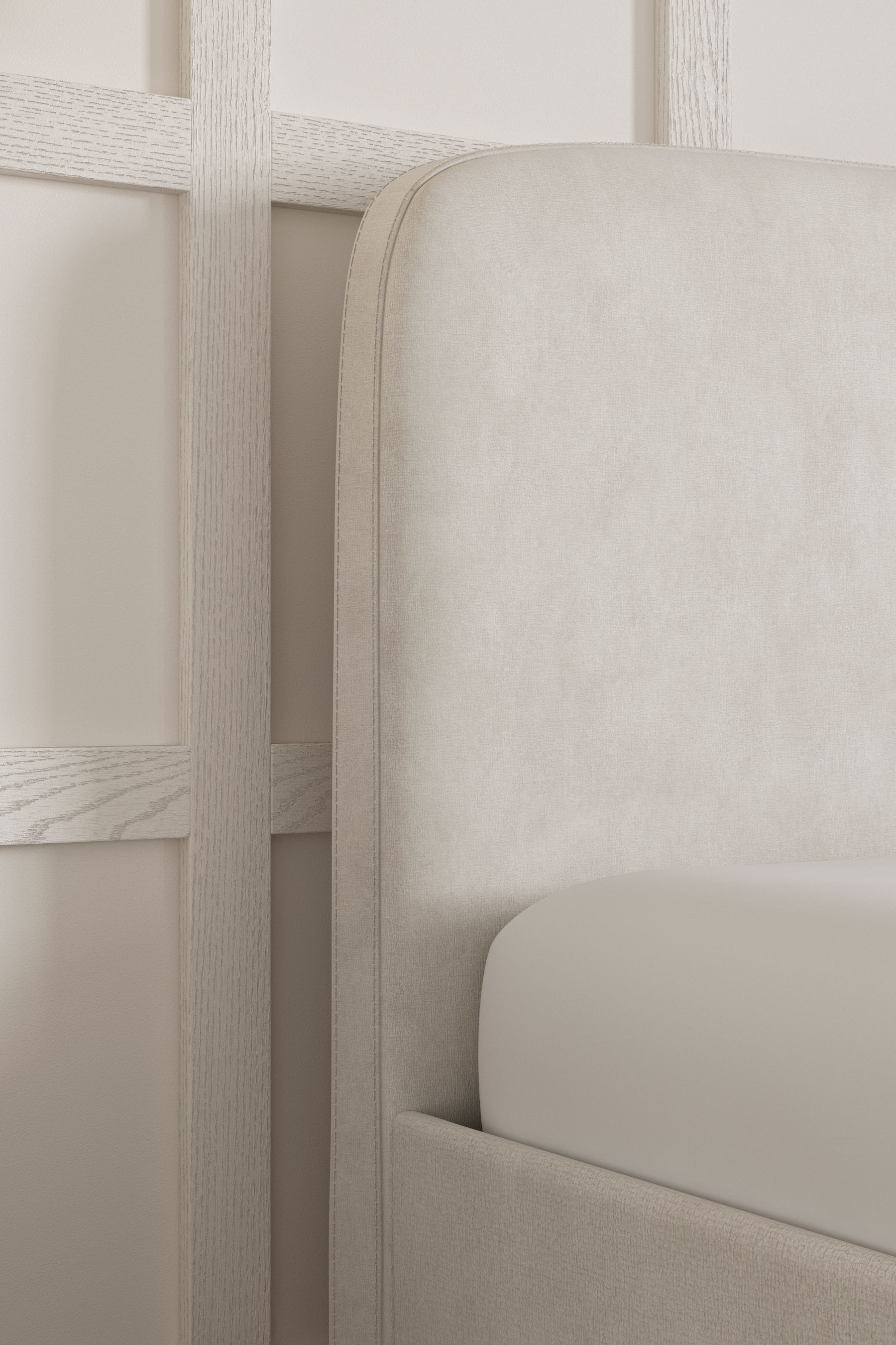 Buy Plush Chenille Natural Oyster Matson Upholstered Bed Bed Frame from