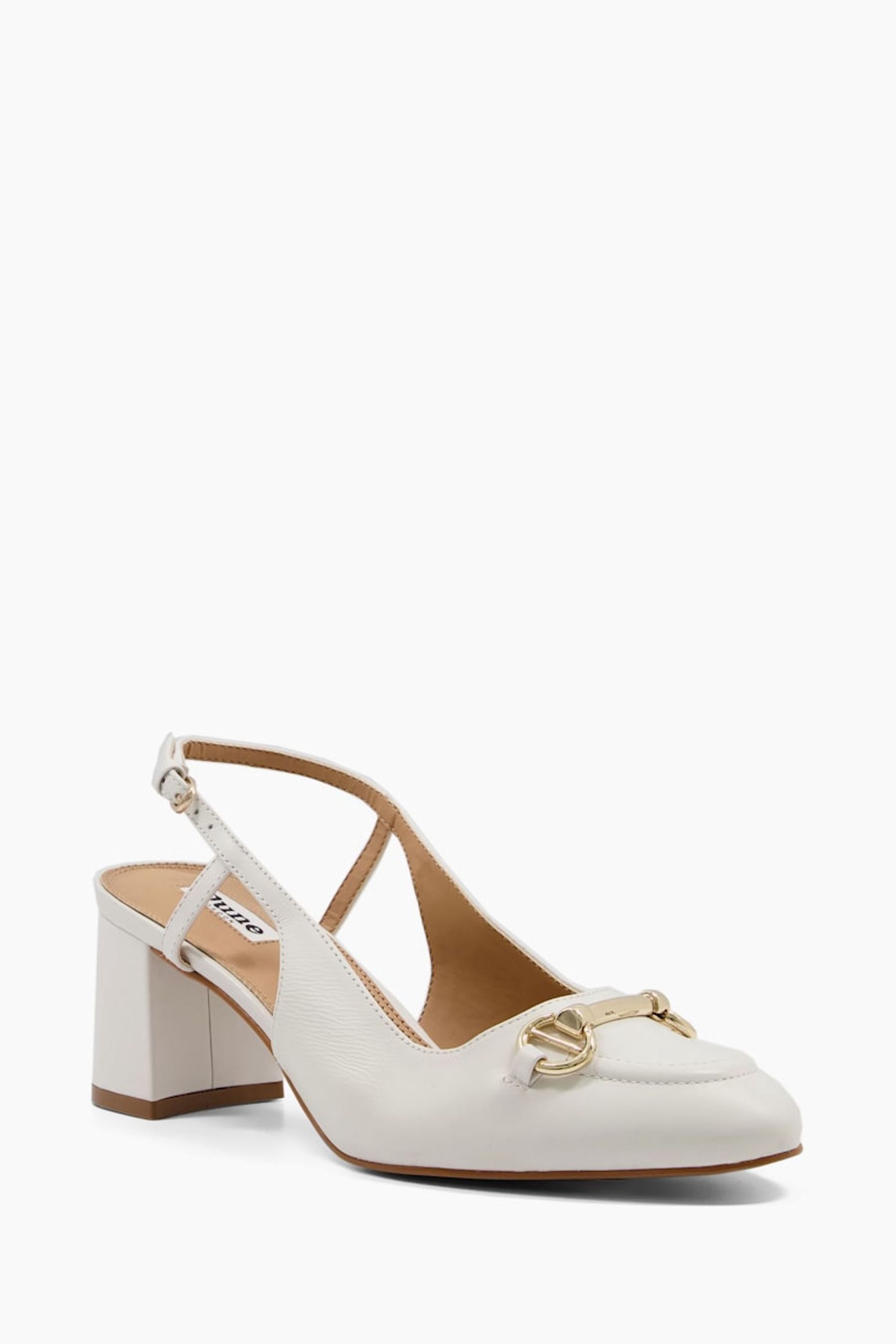 Buy Dune London White Wide Fit Cassie Snaffle Open Court Shoes from the ...