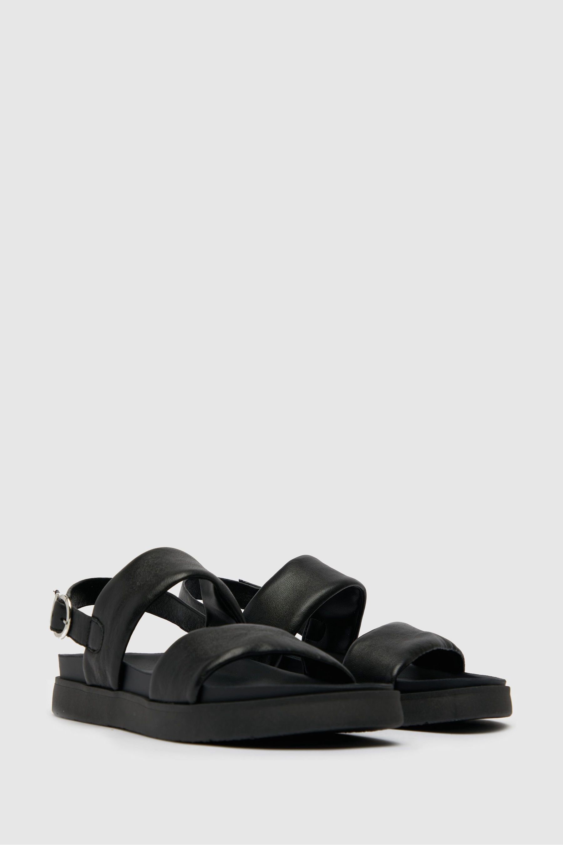 Buy Schuh Tasha Black Leather Double Band Sandals from the Next UK ...