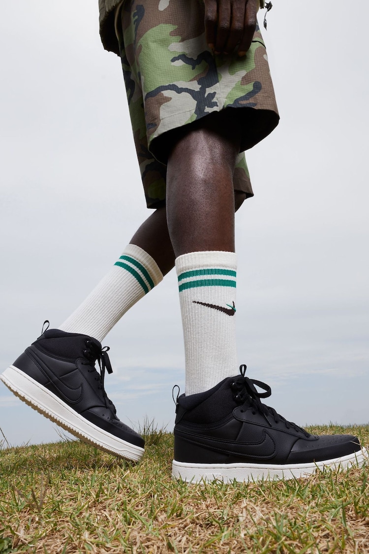 Nike Black Court Vision Mid Trainers - Image 1 of 1