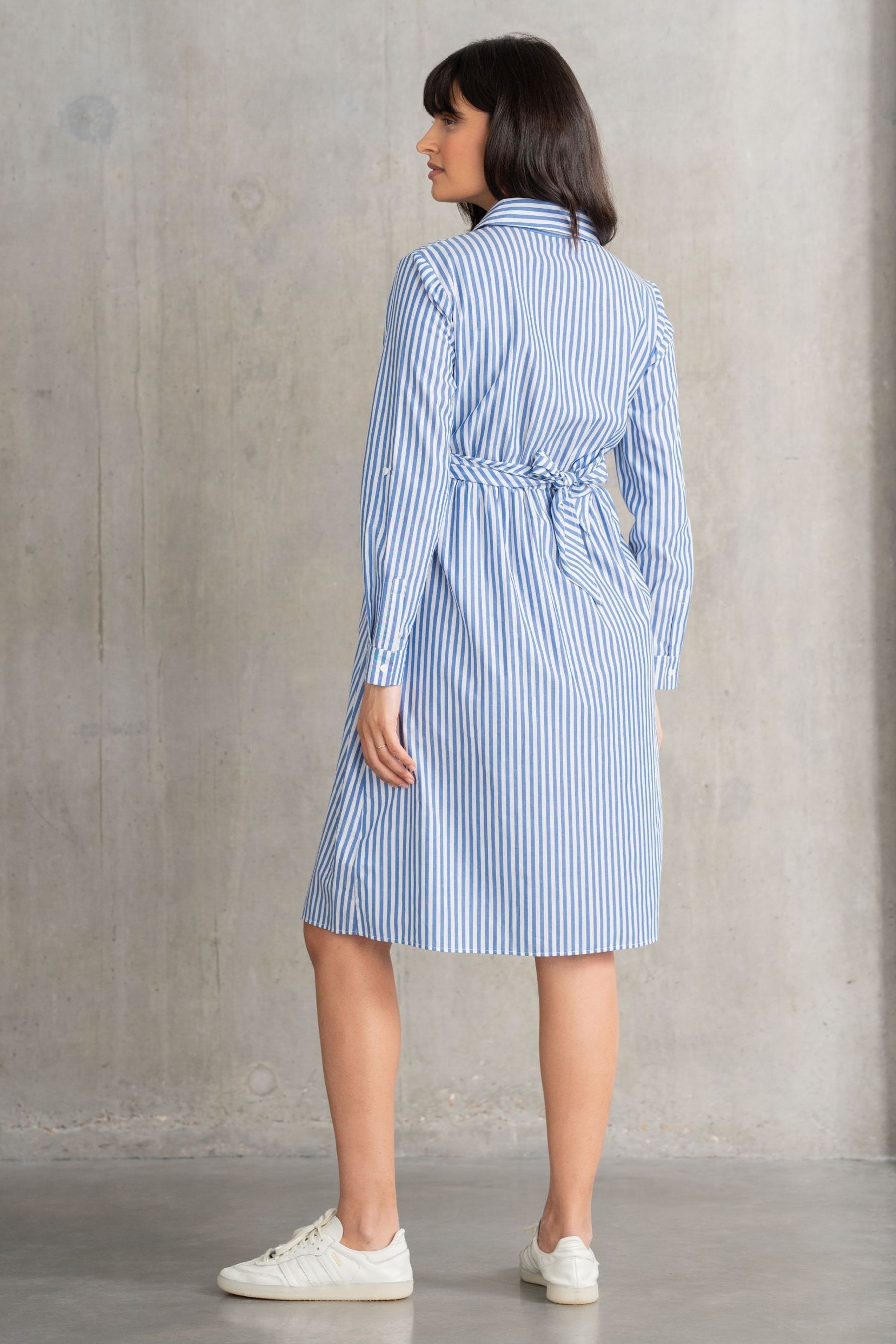 Buy Seraphine Blue Stripe Cotton And Lyocell Maternity And Nursing Shirt Dress from Next Australia