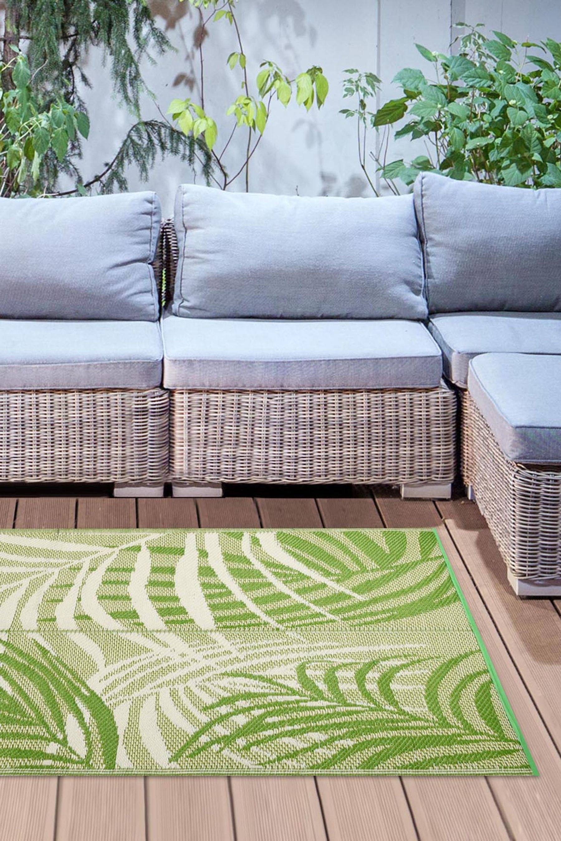Buy Fallen Fruits Green Tropical Leaf Outdoor Carpet from the Next UK