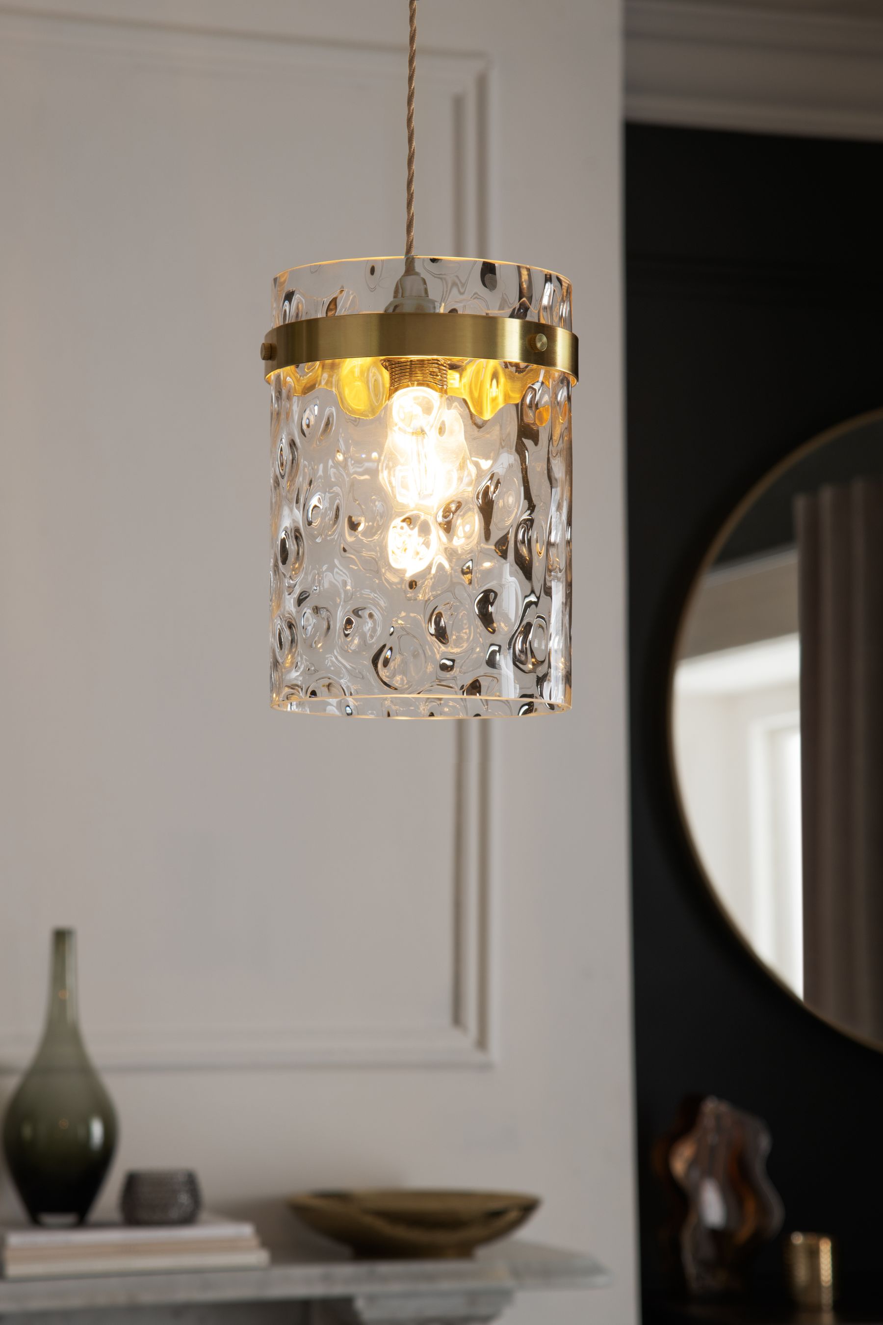 Buy Clear Dimple Glass Easy Fit Lamp Shade from Next Ireland