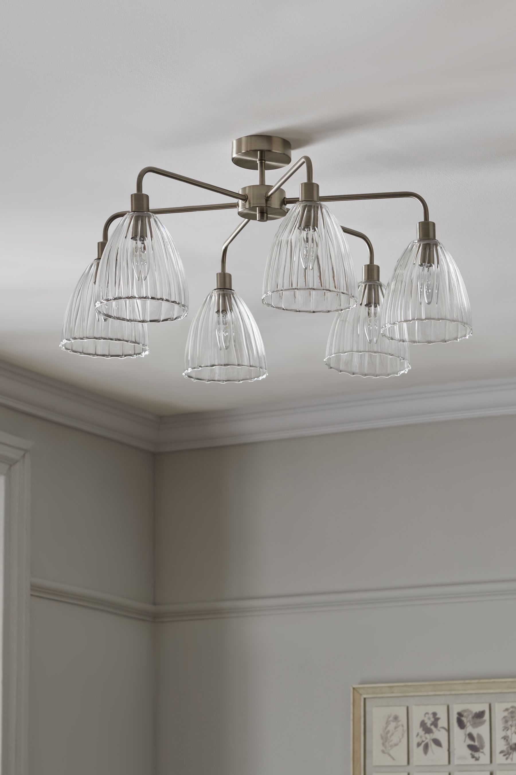 Buy Brushed Chrome Blockley 6 Light Chandelier Ceiling Light from the Next UK online shop