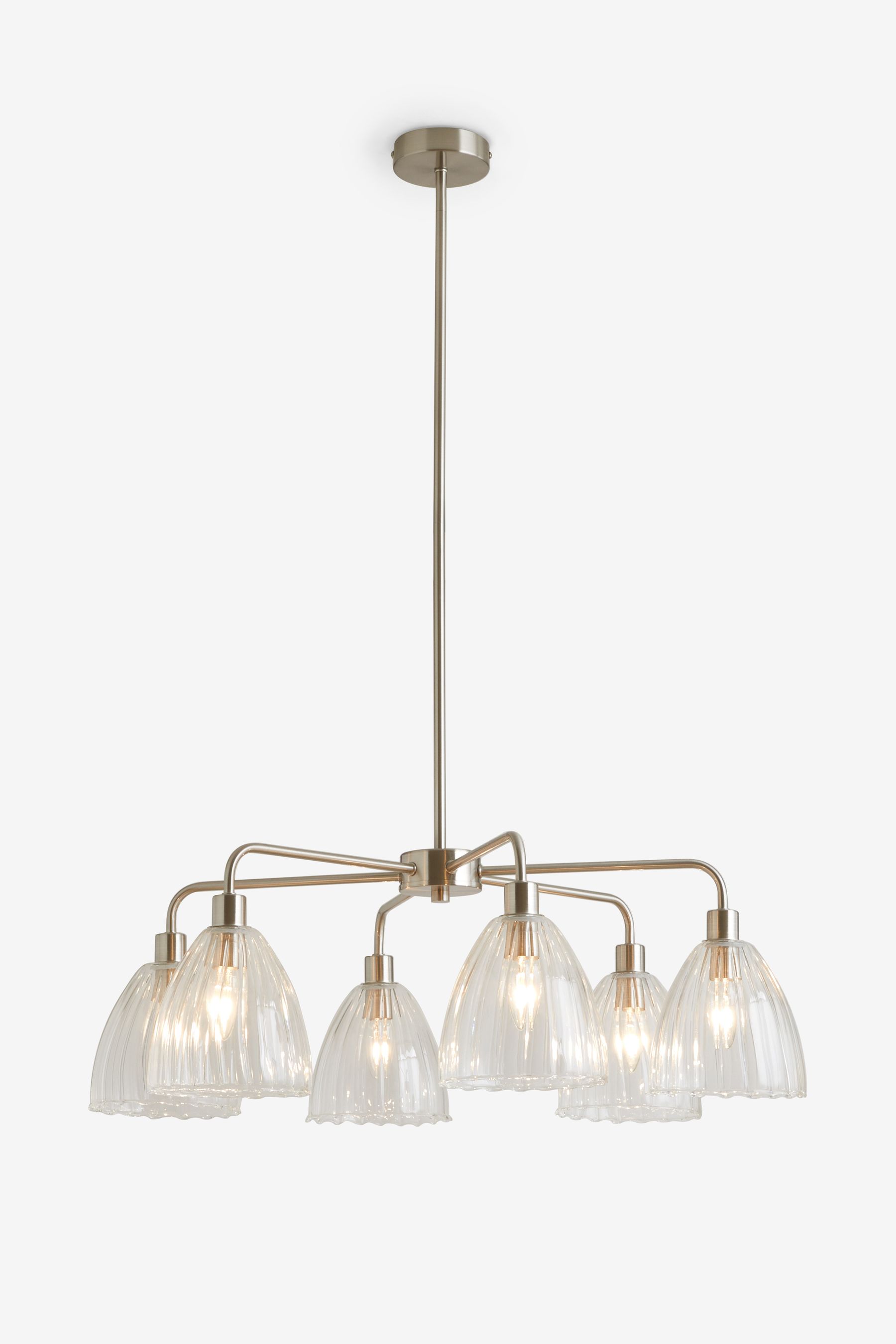 Buy Brushed Chrome Blockley 6 Light Chandelier Ceiling Light from the Next UK online shop