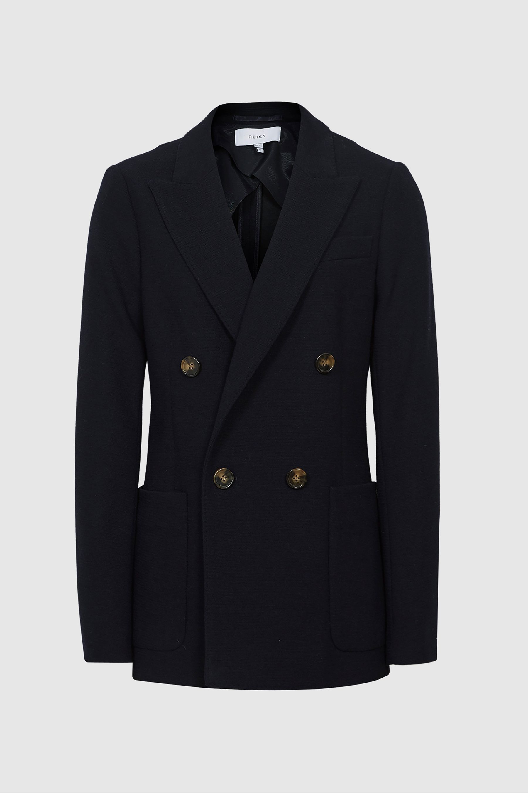Buy Reiss Navy Iria Double Breasted Wool Blend Suit Blazer from the ...