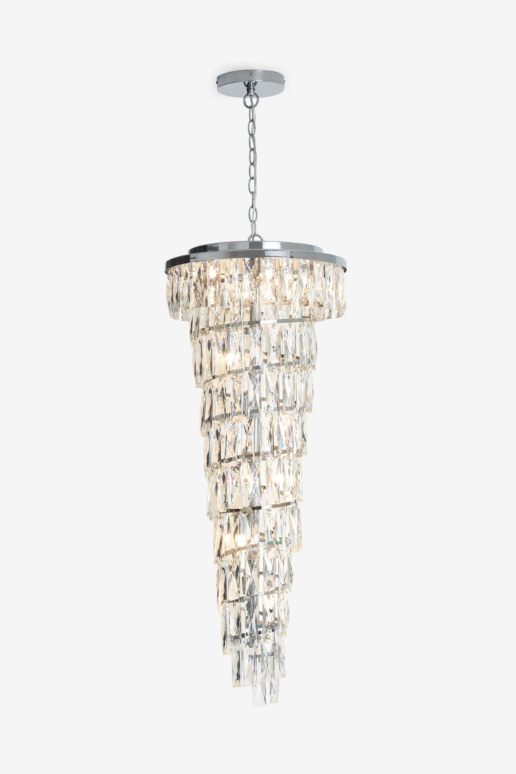 Buy Chrome Carlyle 9 Light Glass Chandelier Ceiling Light from Next Ireland