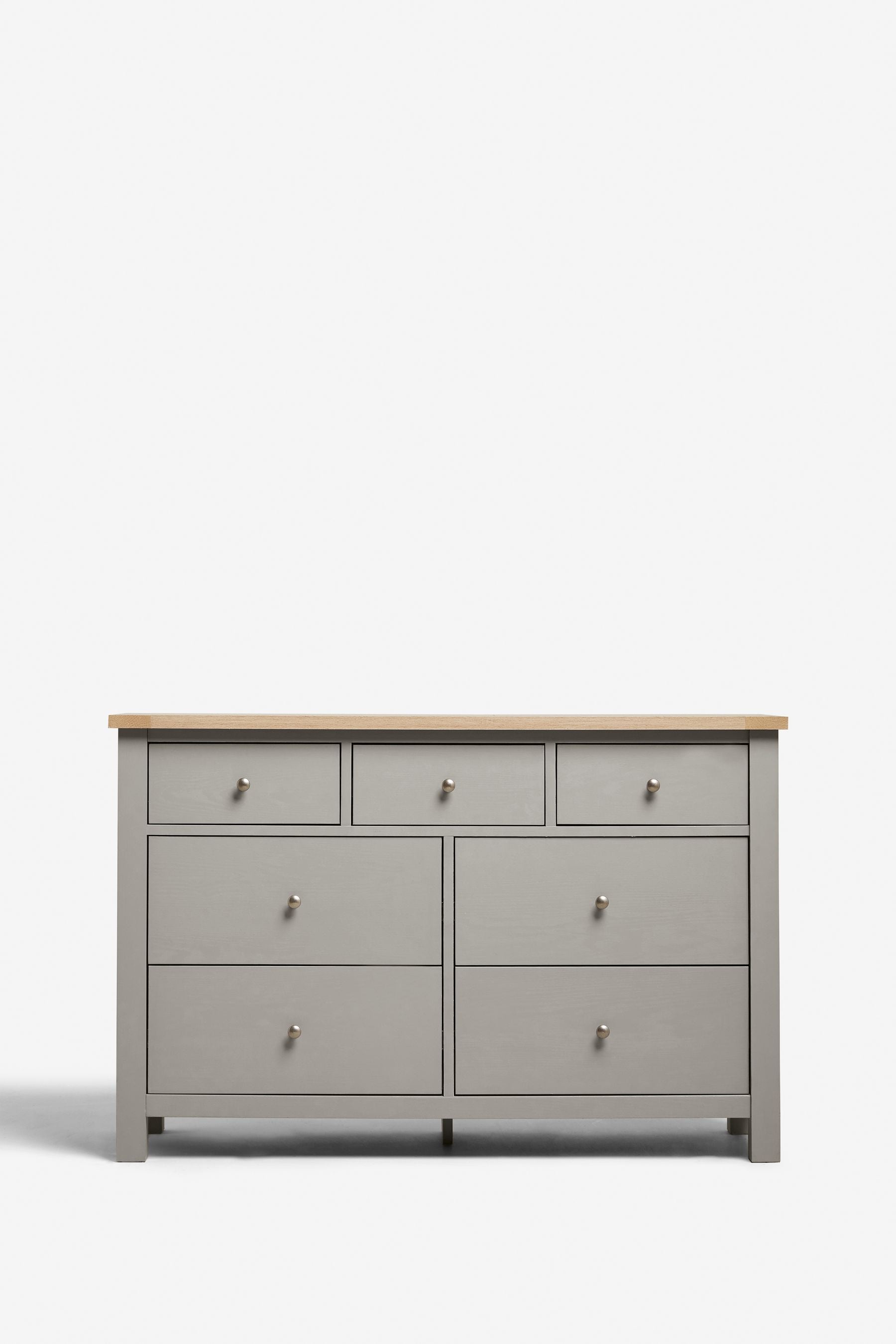 Buy Dove Grey Malvern Paint Effect 7 Drawer Chest of Drawers from the