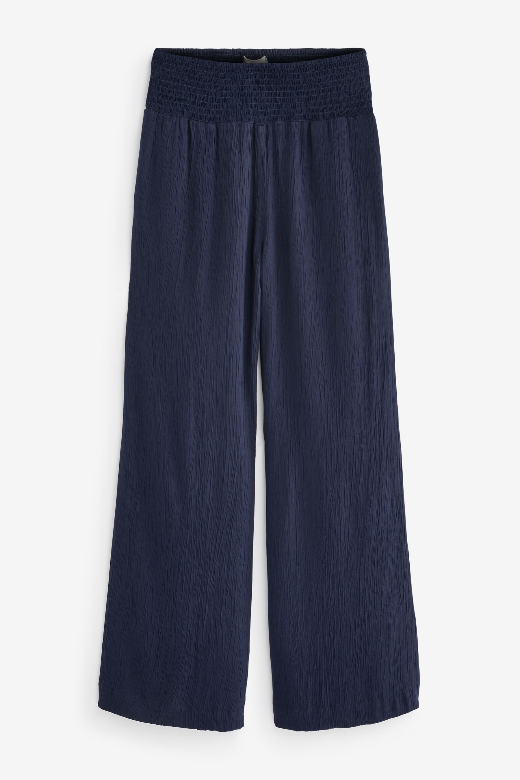 Buy FatFace Blue Shirred Plain Palazzo Trousers from the Next UK online ...