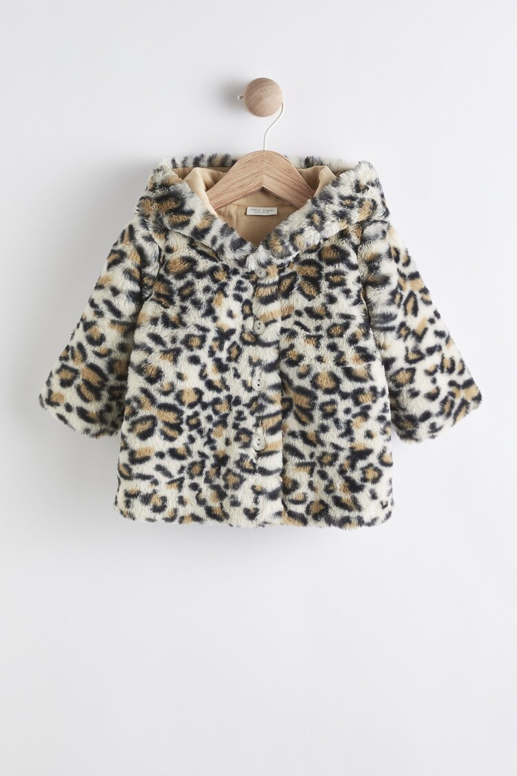 Animal Print Hooded Ears Cosy Button-Up Baby Jacket (0mths-2yrs) - Image 1 of 1