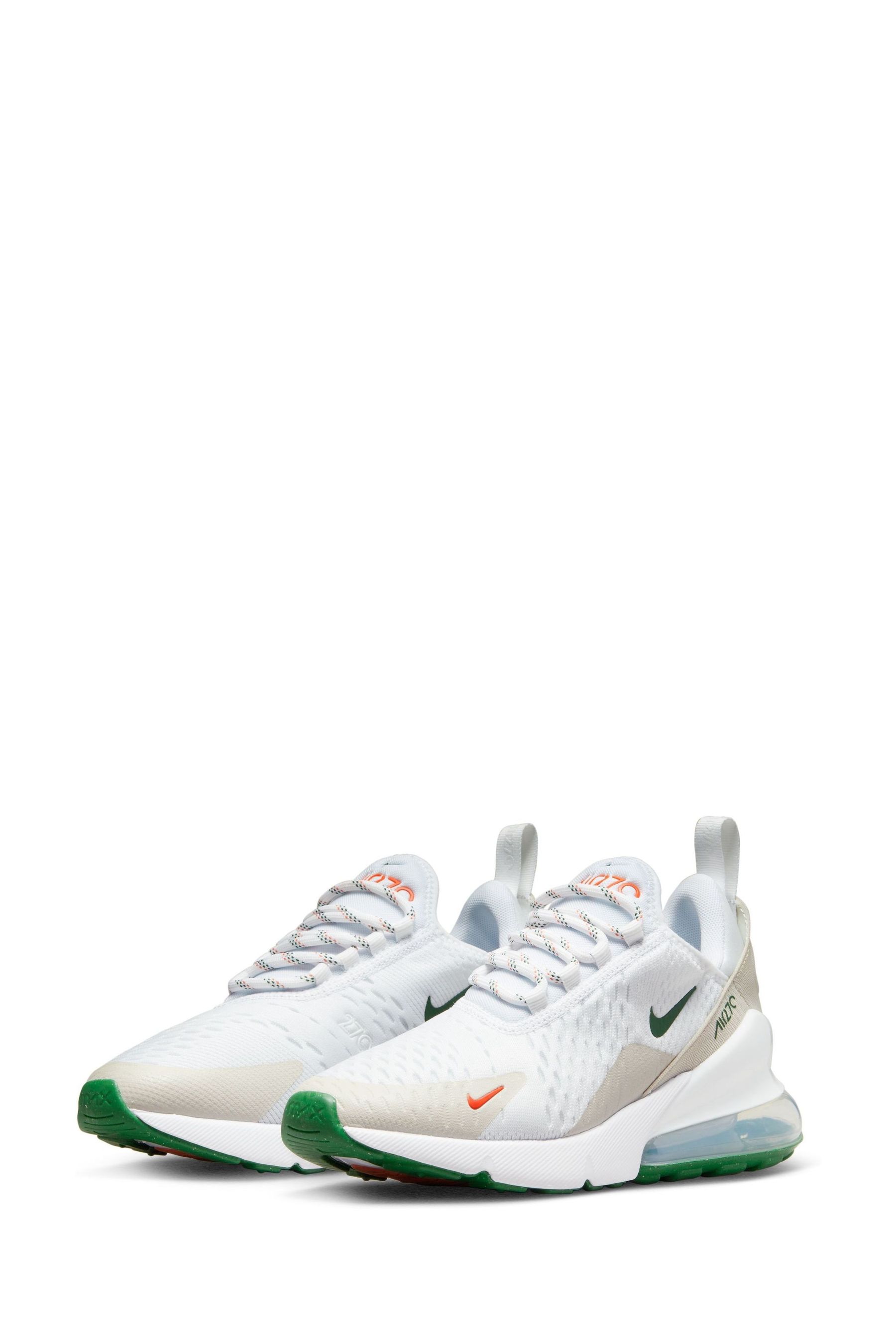 white and green air max 270