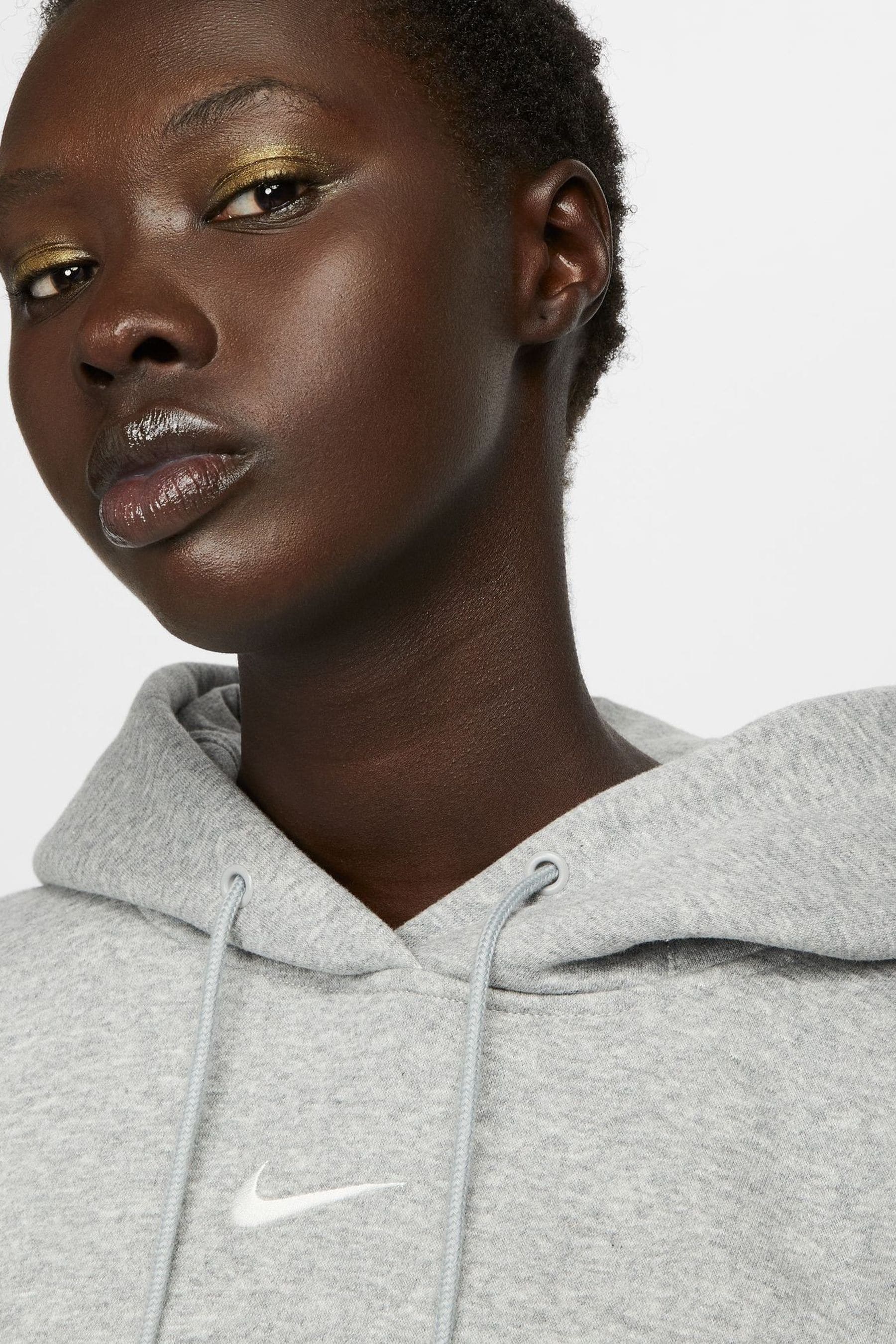 Buy Nike Grey Oversized Mini Swoosh Hoodie from the Next UK online shop