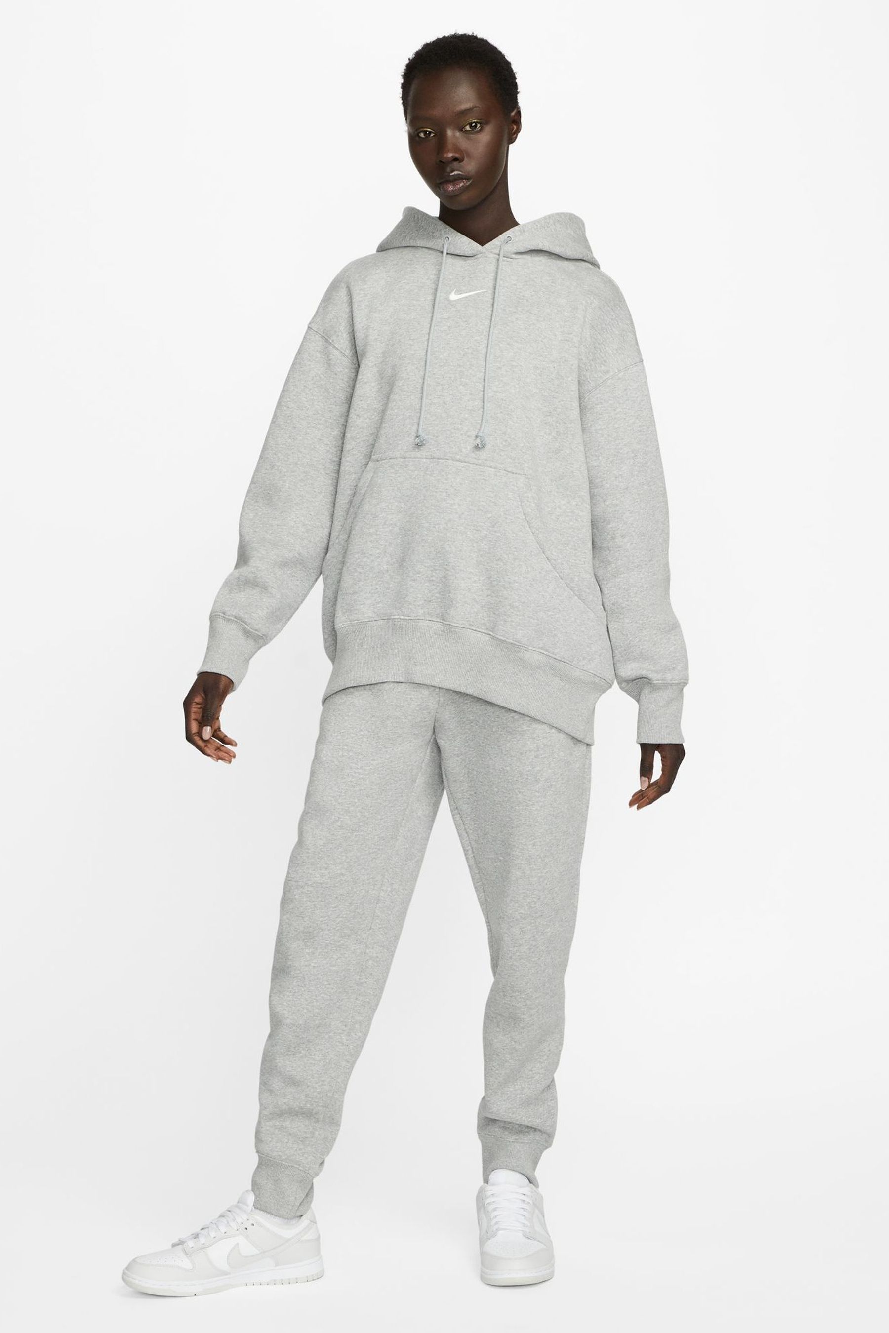 Buy Nike Grey Oversized Mini Swoosh Hoodie from the Next UK online shop