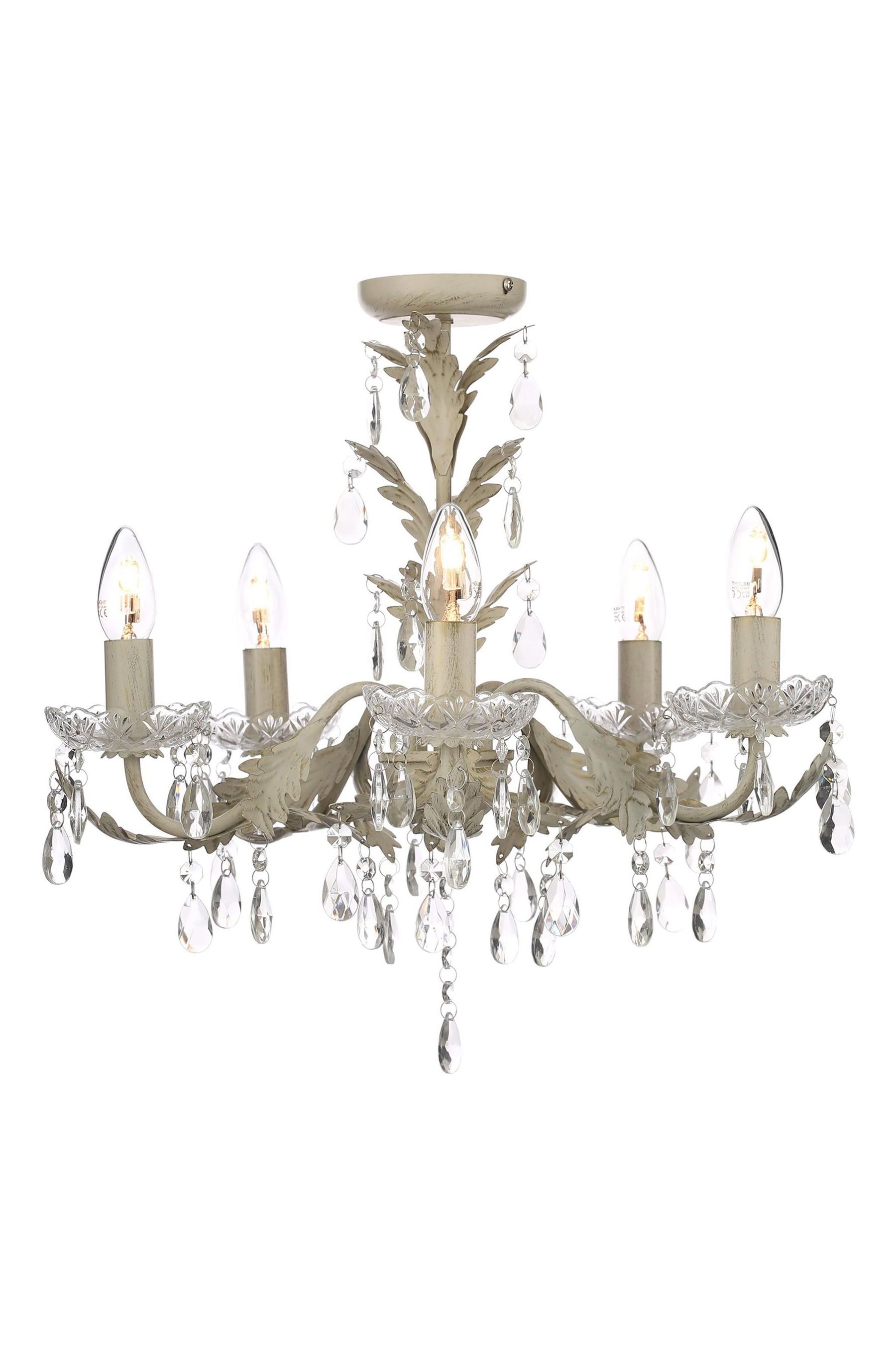 Buy BHS Cream Paisley 5 Light Flush Chandelier Ceiling Light from the Next UK online shop