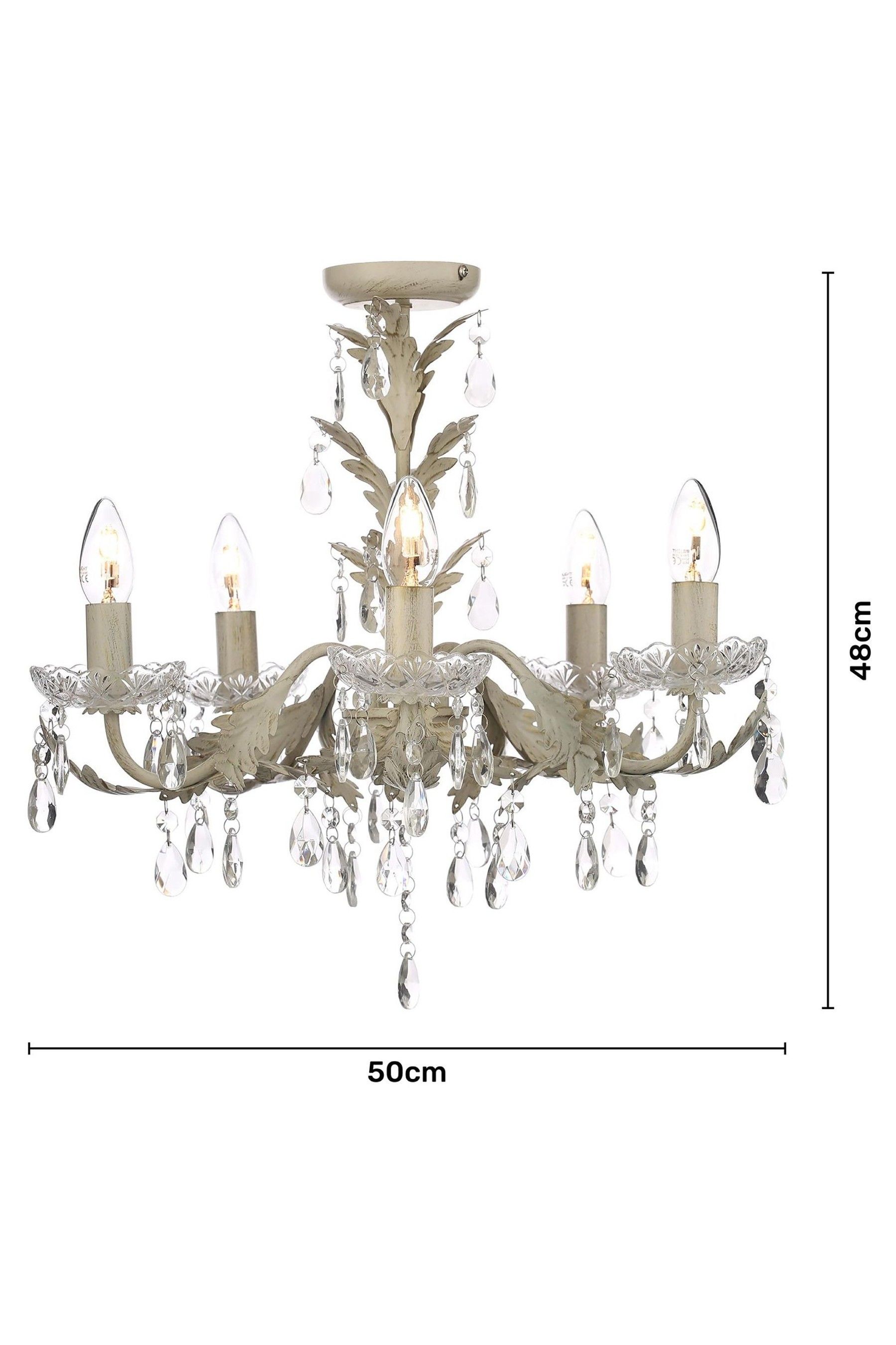 Buy BHS Cream Paisley 5 Light Flush Chandelier Ceiling Light from the Next UK online shop