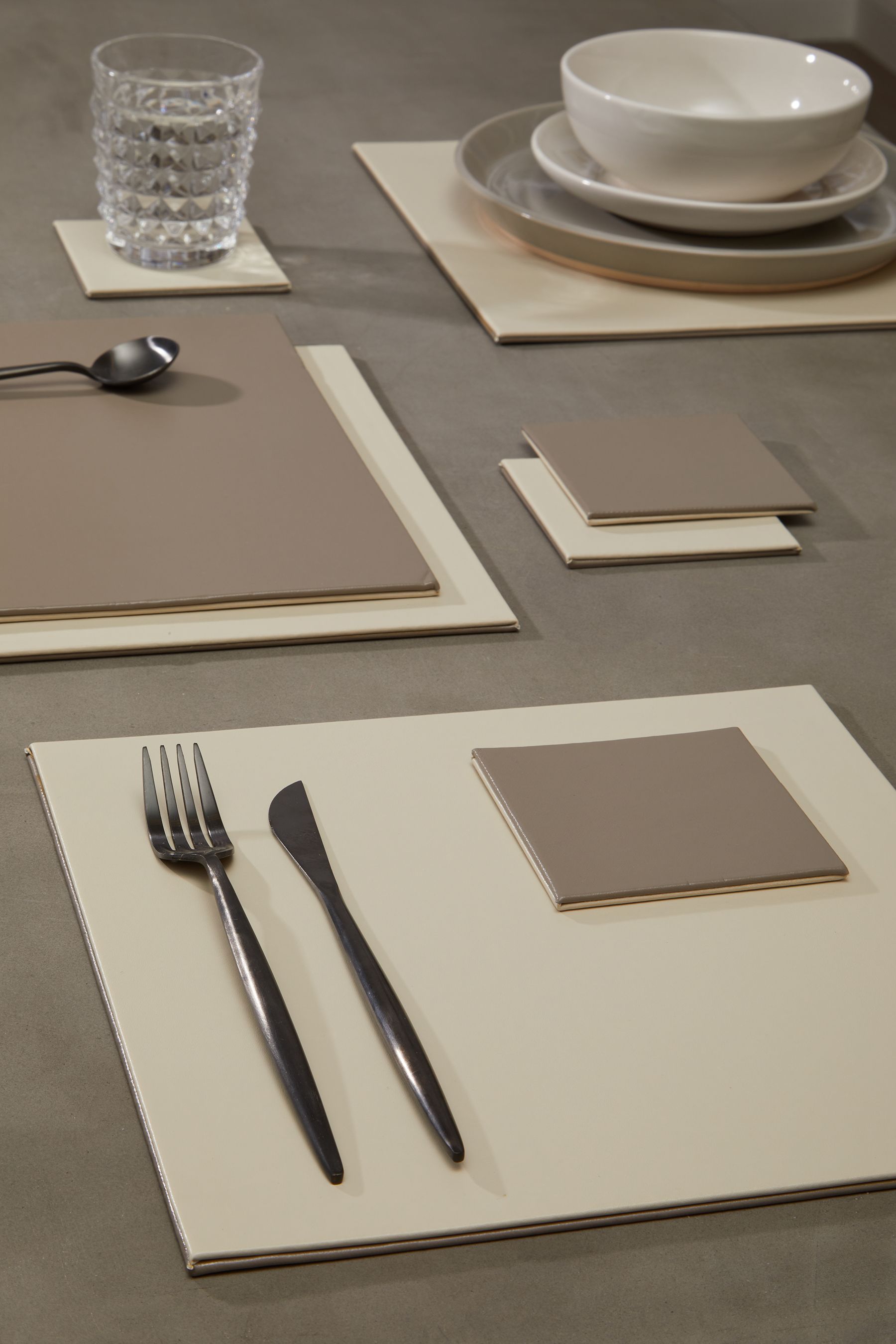 Buy Interiors by Premier Set of 4 Cream Geome Reverse Taupe Dinner Set