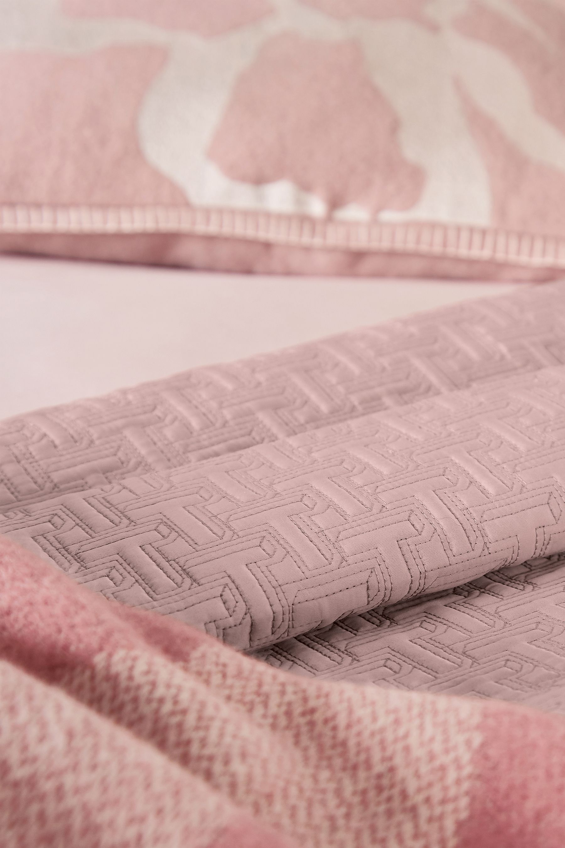 Buy Ted Baker Pink T Quilted Polysatin Bedspread from the Next UK
