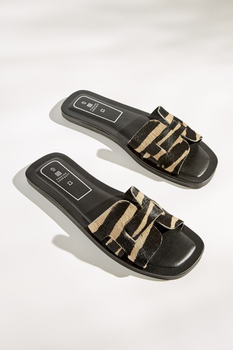 Potisk s tigrom - Usnjeni natikači sandali Forever Comfort® - Slika 1 iz 1 Potisk s tigrom - Usnjeni natikači sandali Forever Comfort® - Slika 1 iz 1