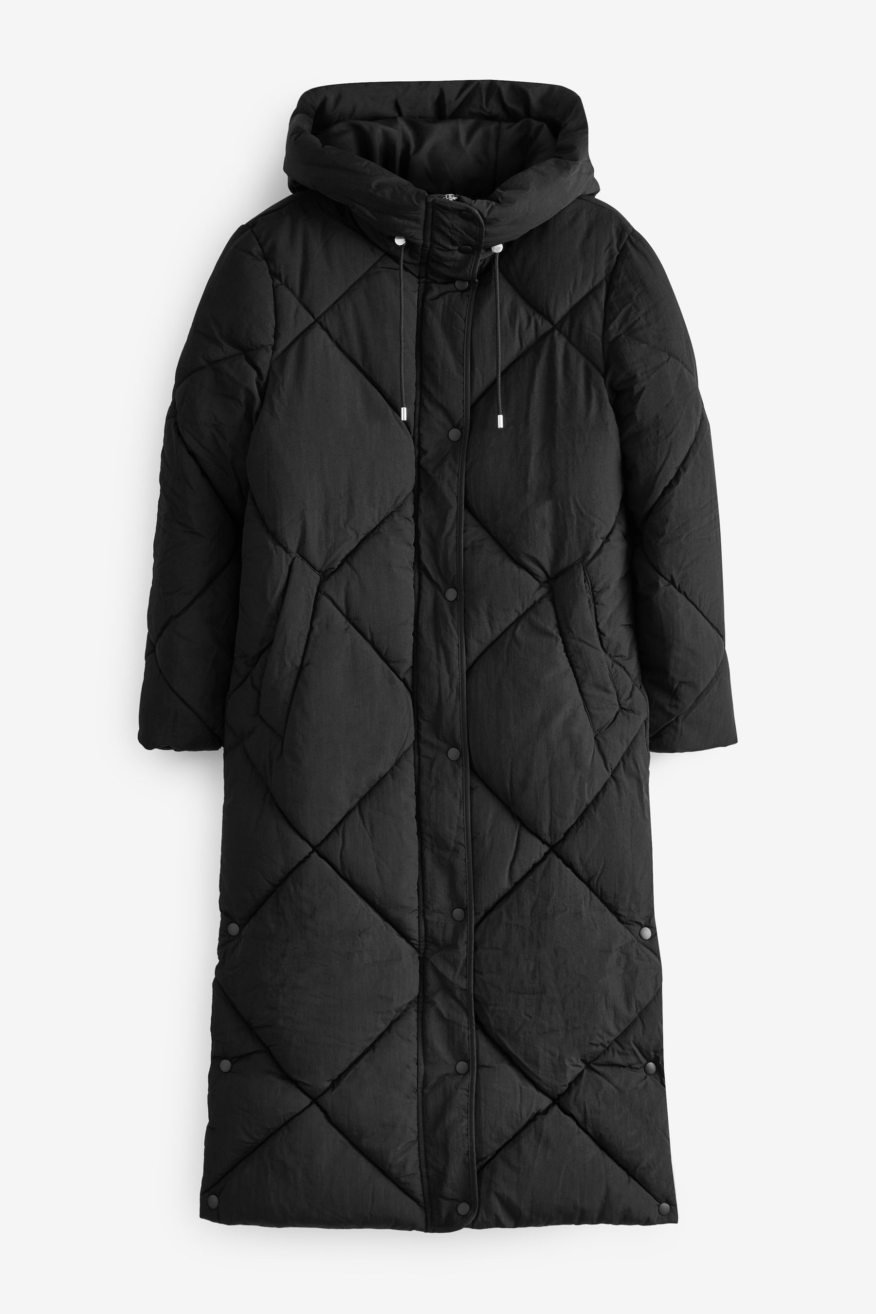 Buy Next Long Diamond Quilted Showerproof Duvet Coat With Hood from