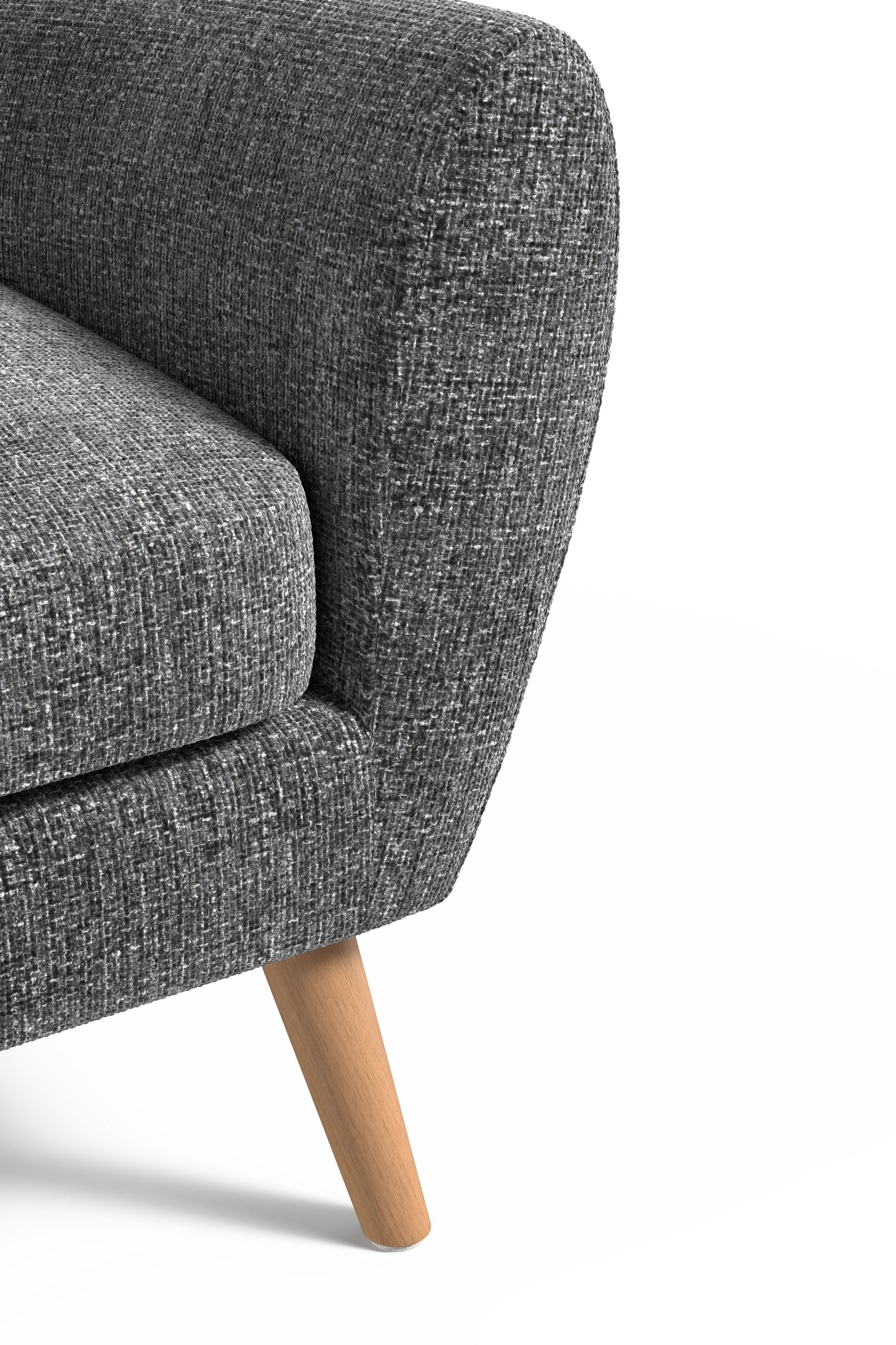 Buy Chunky Chenille Dark Grey Wilson II Highback Armchair from the Next