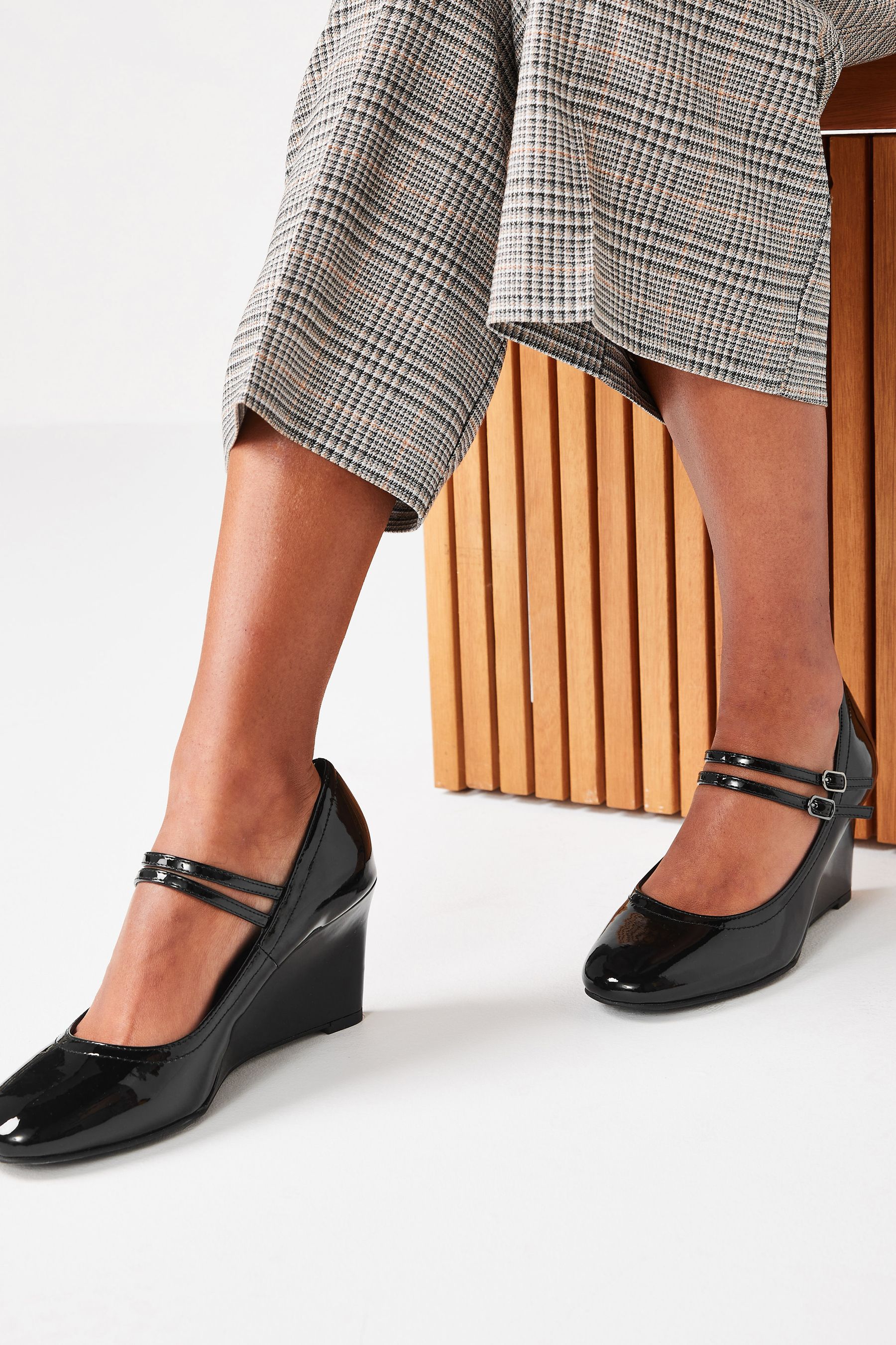 Buy Black Forever Comfort® Mary Jane Wedge Shoes from Next Australia