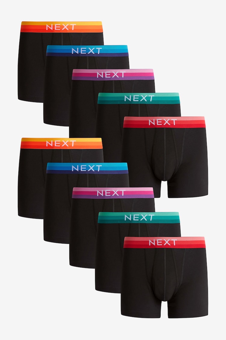 Black Ombre Waistband 10 pack A-Front Boxers - Image 1 of 1