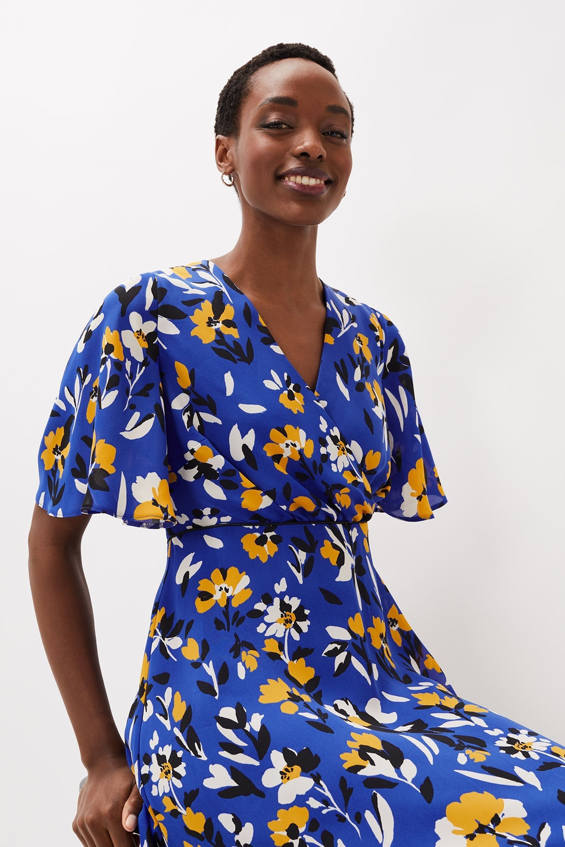 Buy Phase Eight Blue Jayla Floral Printed Dress from Next Ireland