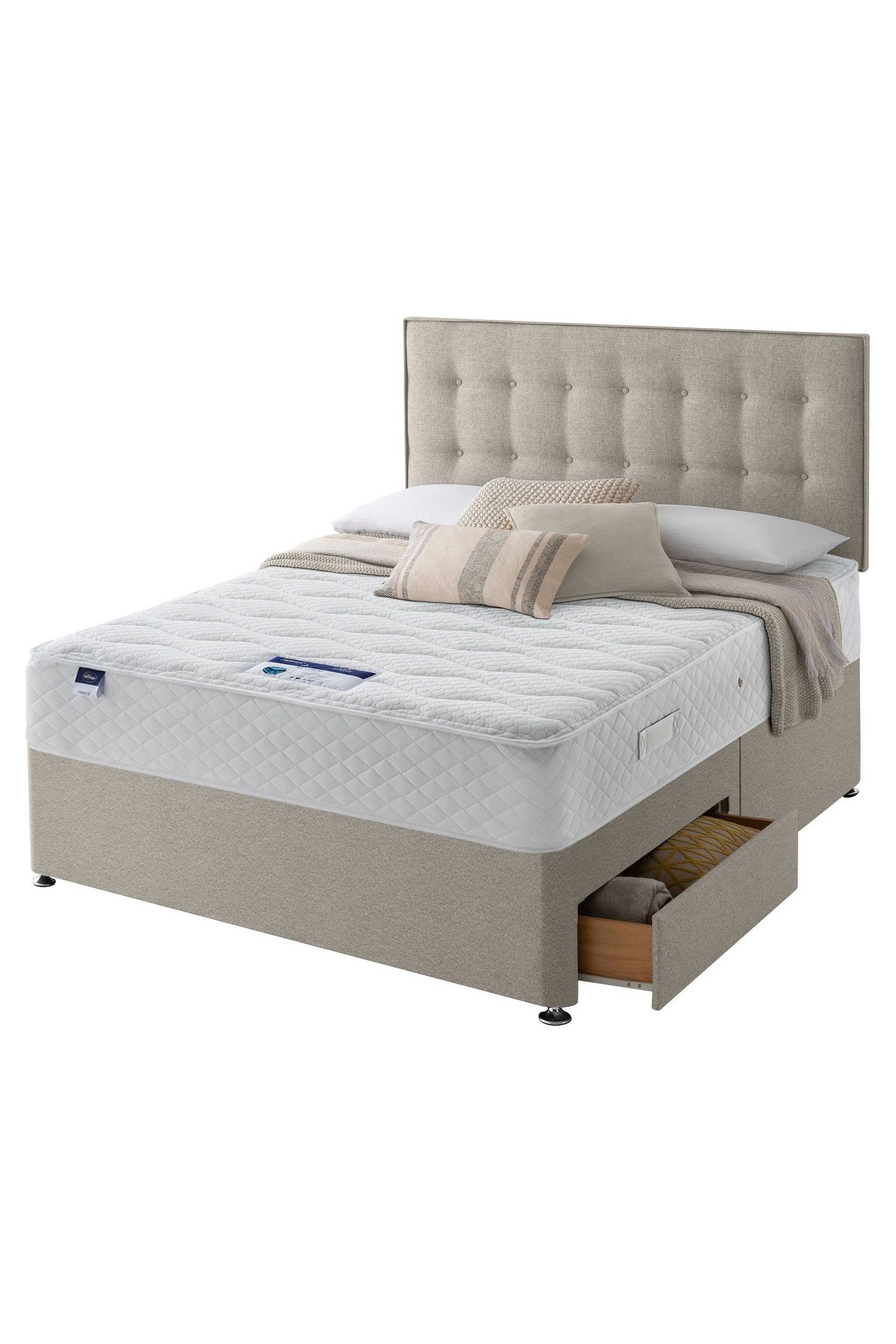 Buy Silentnight Natural Miracoil Geltex 2 Drawer Divan Bed Set from the