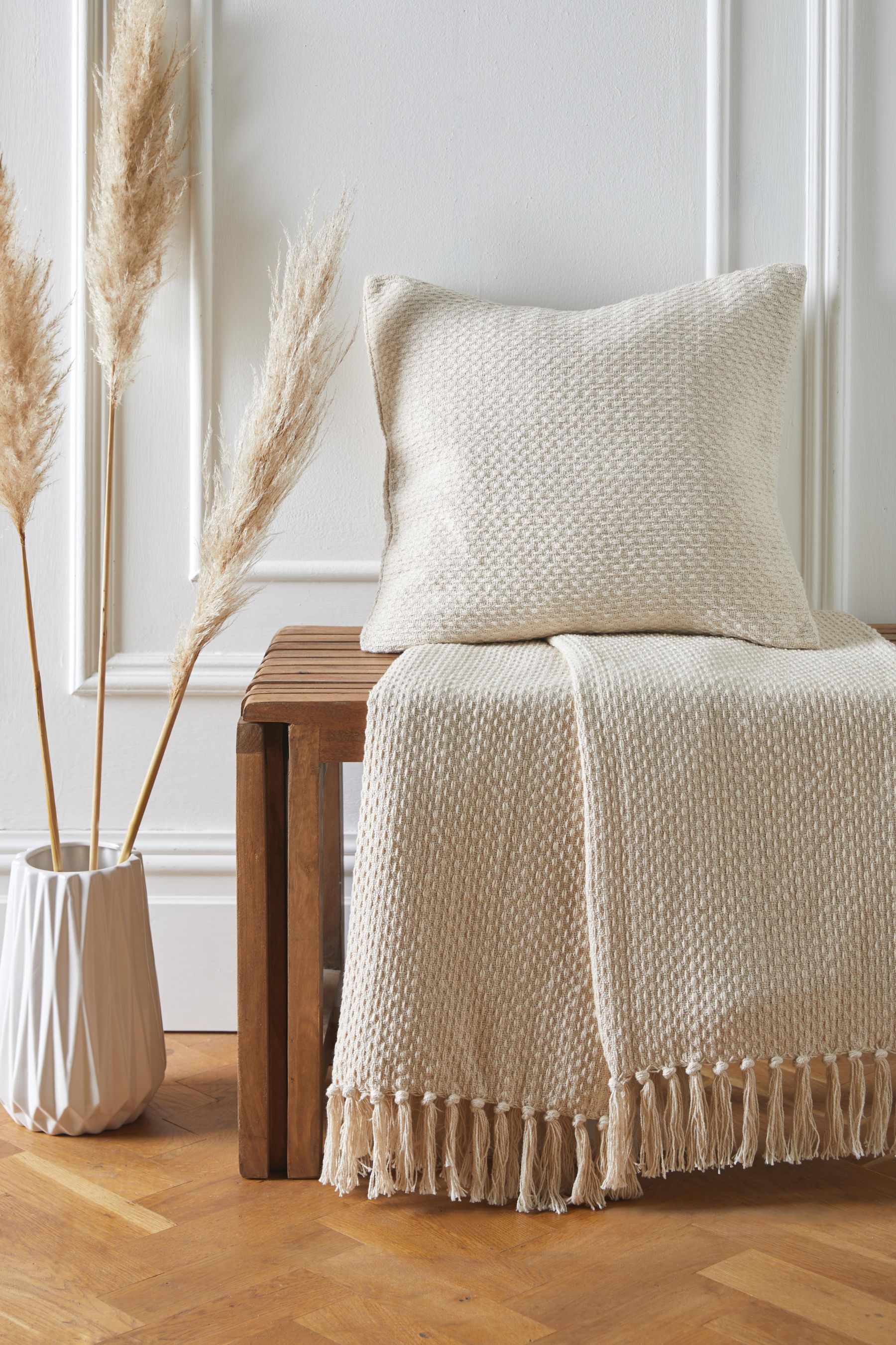 Buy Drift Home Cream Hayden Throw from the Next UK online shop
