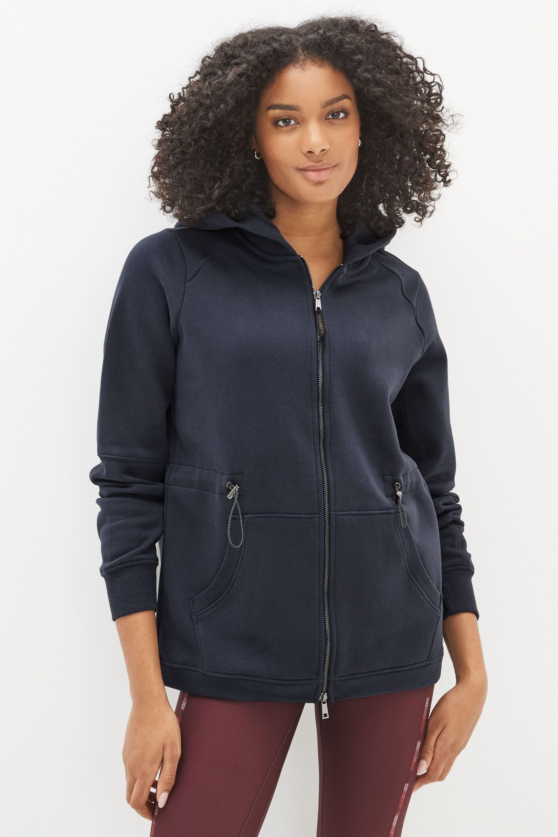 Buy Slate Navy Blue Next Active Sports Longline Zip Through Hoodie from ...