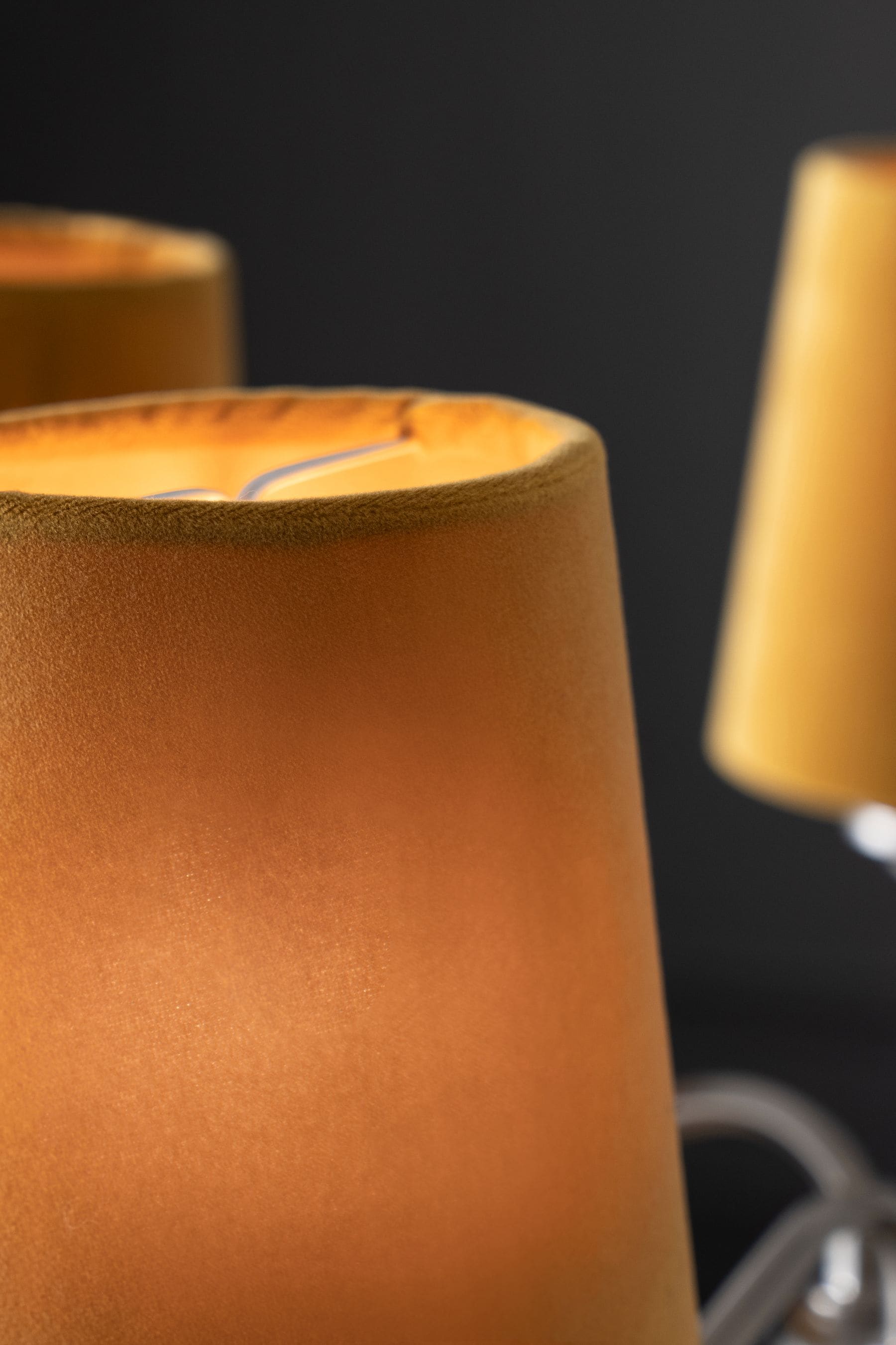 Buy 5 Pack Ochre Yellow Velvet Candle Light Shades from the Next UK
