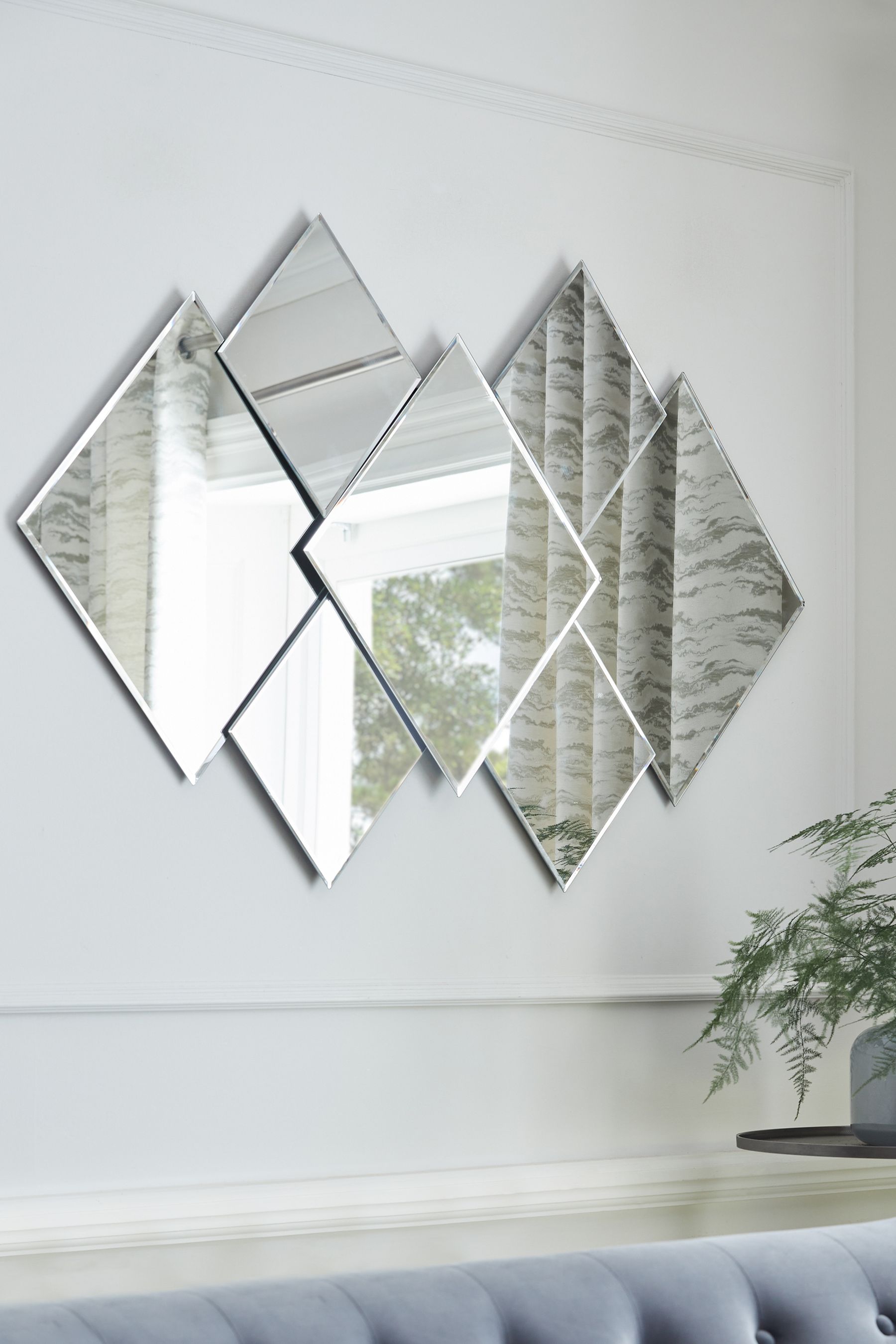 Buy Clear Dakota Diamond Statement Wall Mirror from the Next UK online shop