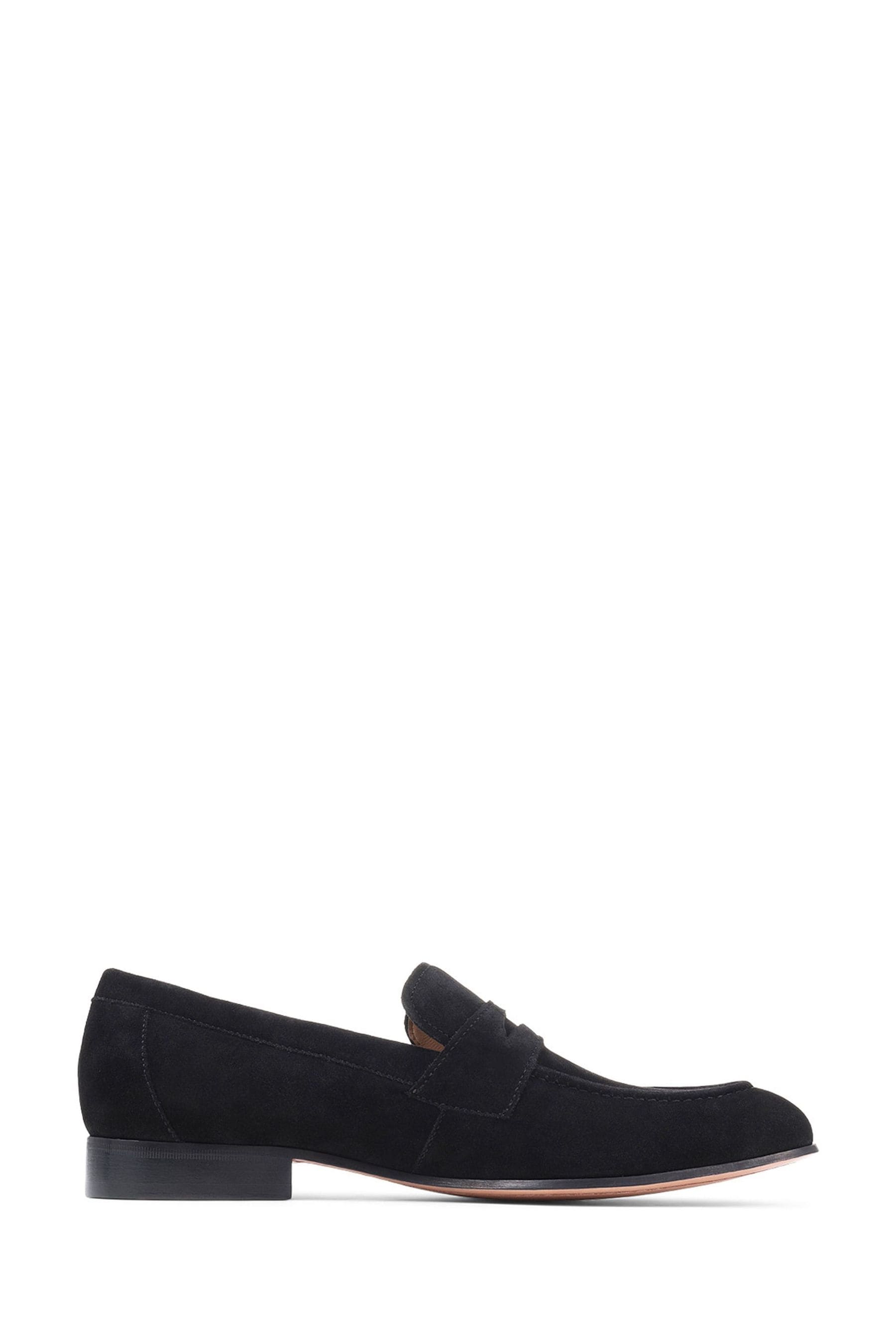 Buy Jones Bootmaker Black Roscoe Suede Penny Loafers from the Next UK ...