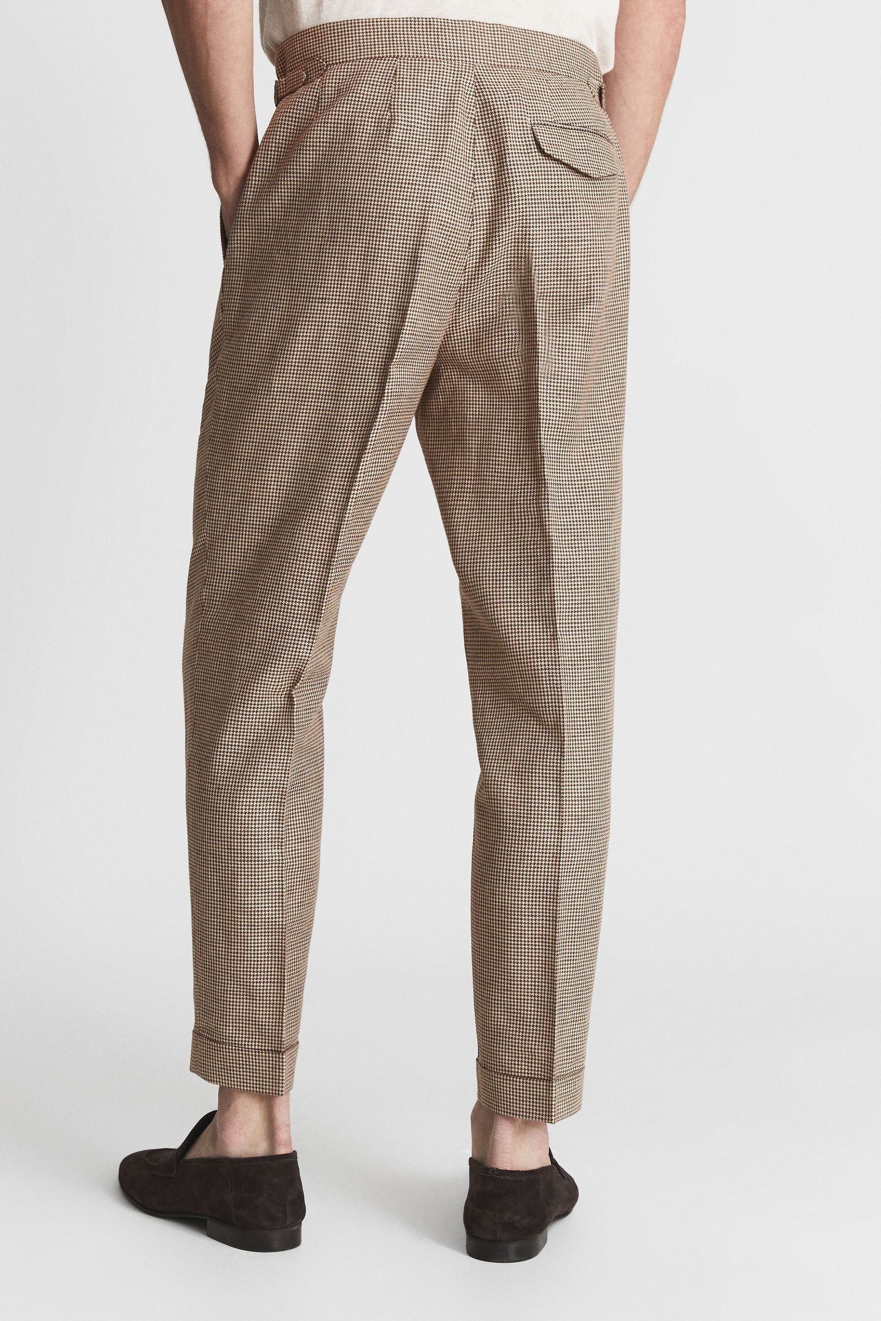 Buy Reiss Brown Walk Formal Puppytooth Check Trousers from the Next UK