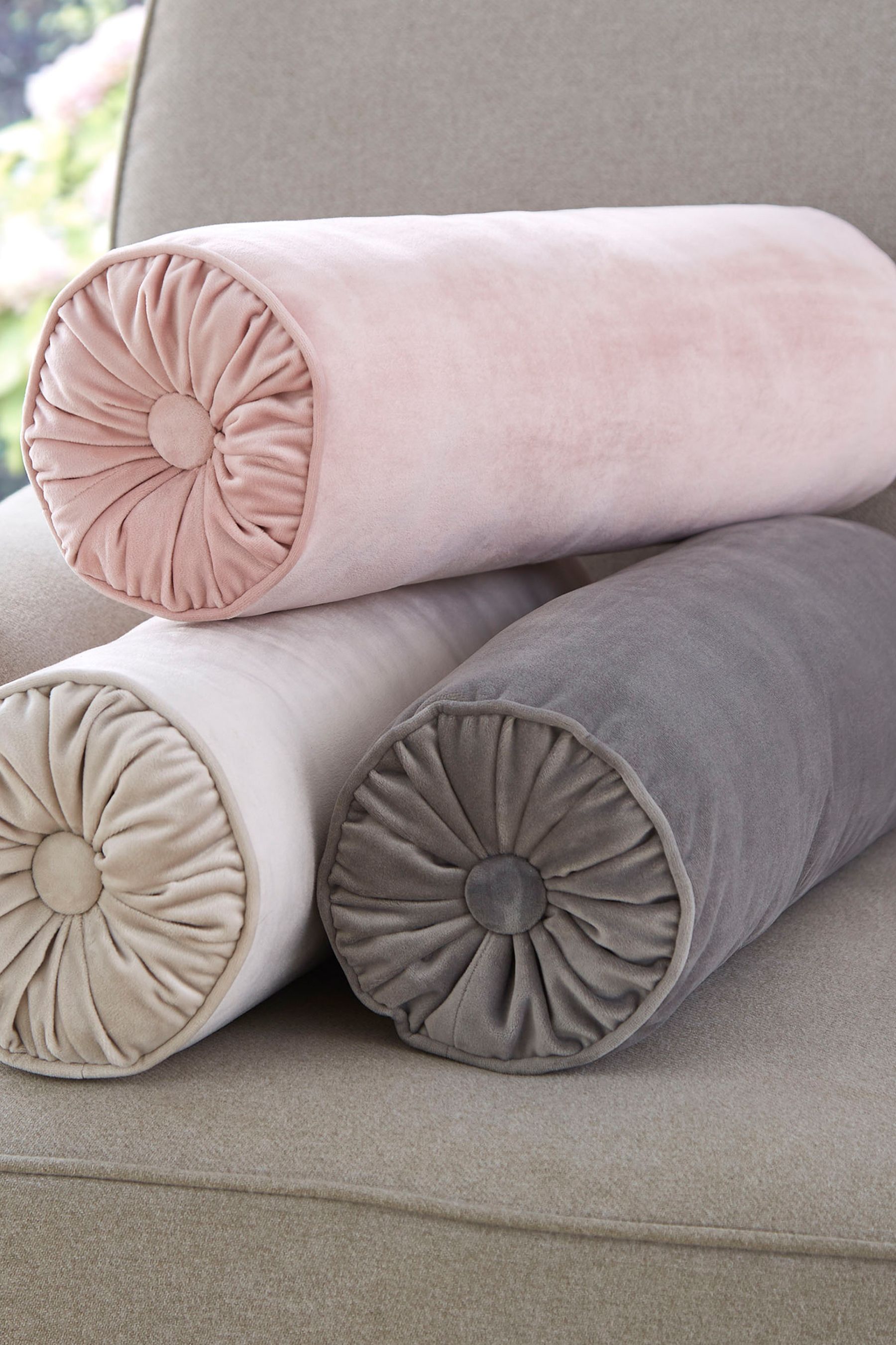 Buy Laura Ashley Grey Rosanna Bolster Cushion from the Next UK online shop