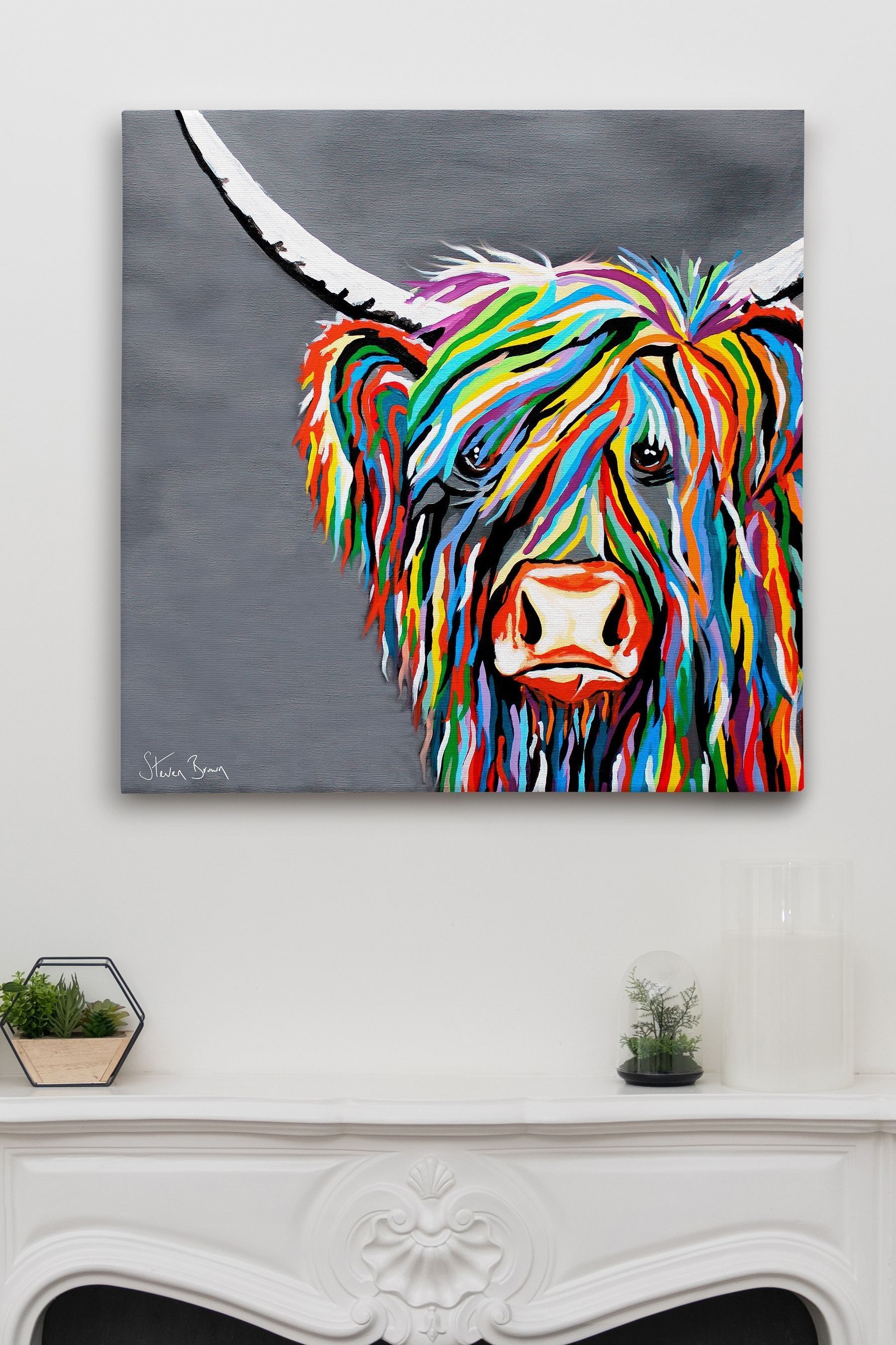 Buy Steven Brown Art Grey Rab McCoo Large Canvas Print from the Next UK